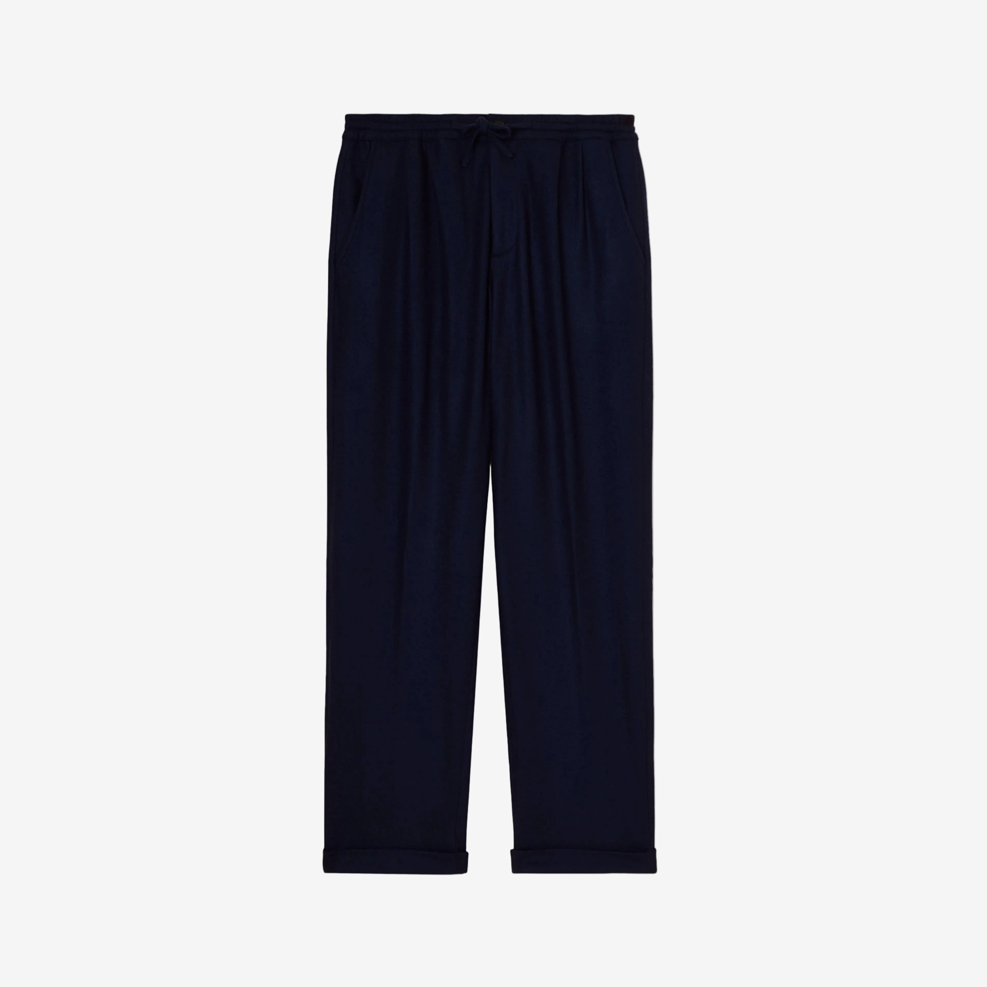 Harvard Dark Blue Cashmere Flanel Leisure Fit Pants