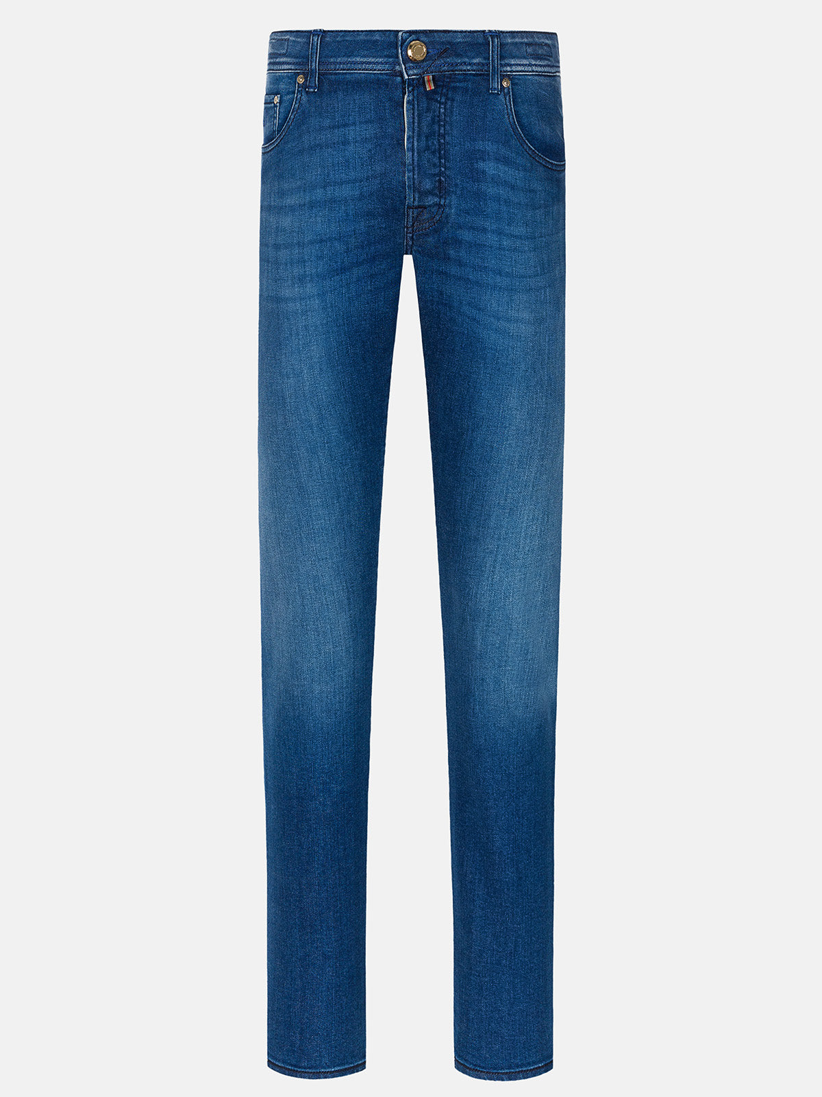 Nick Limited Edition Light Blue Selvedge Stretch Denim Jeans with Gold Hardware