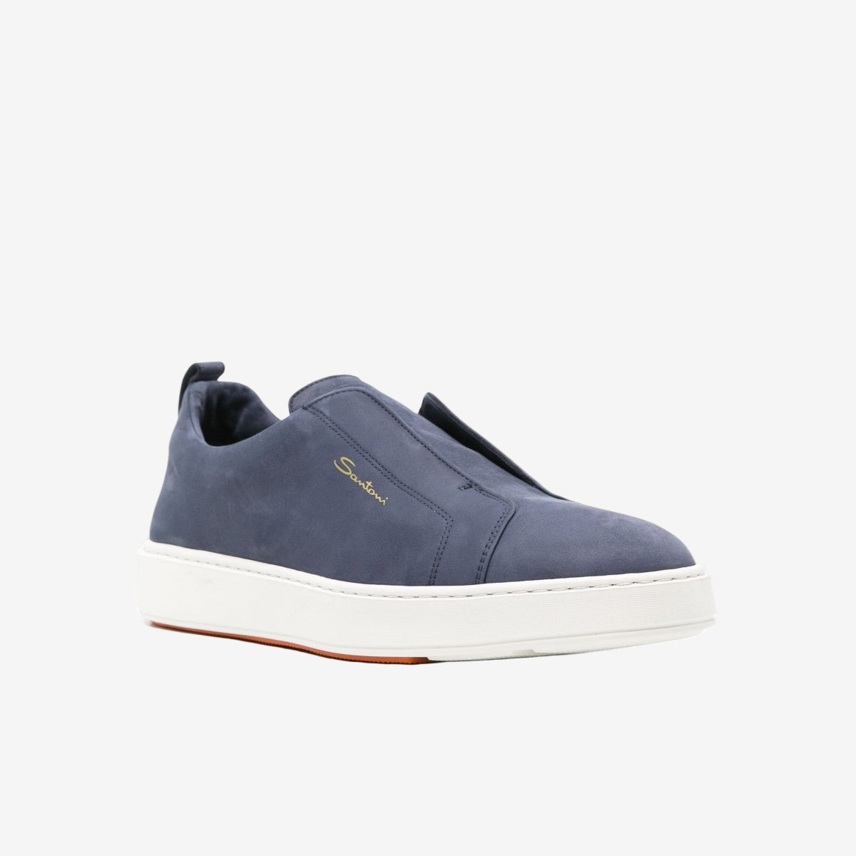 santoni-lightblue-slipon-suede-sneakers-white-sole