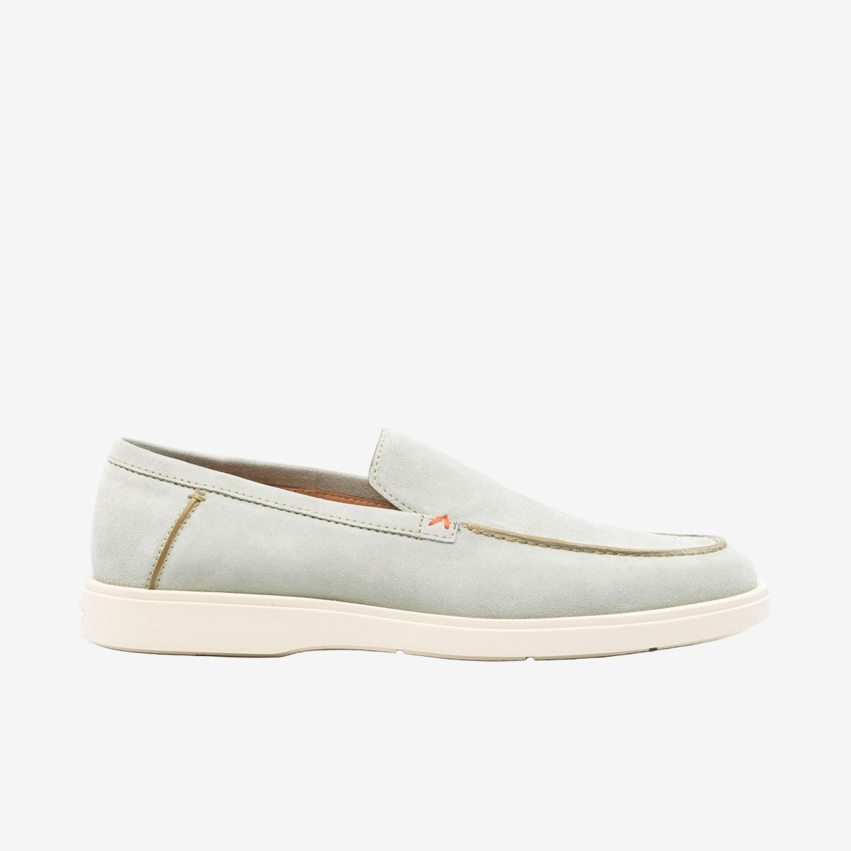 santoni-mint-grey-suede-loafers-rubber-sole