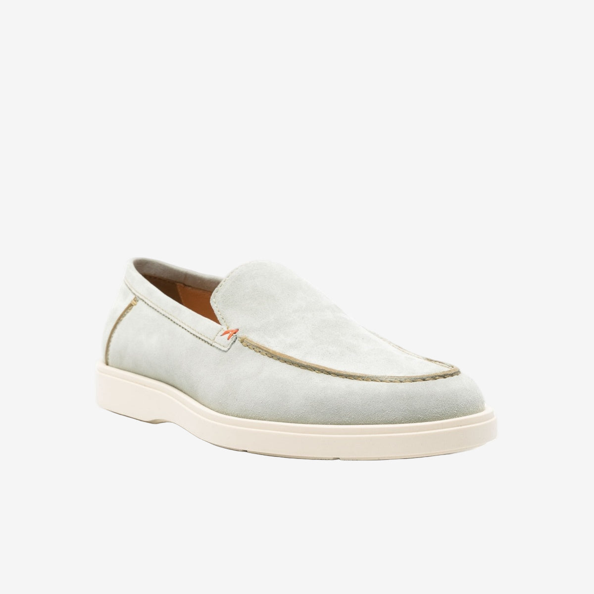 santoni-mint-grey-suede-loafers