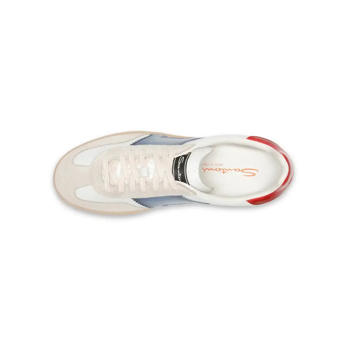 White Panelled Leather Sneakers