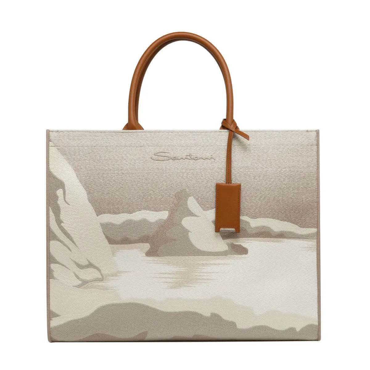 Beige Fabric Shopper