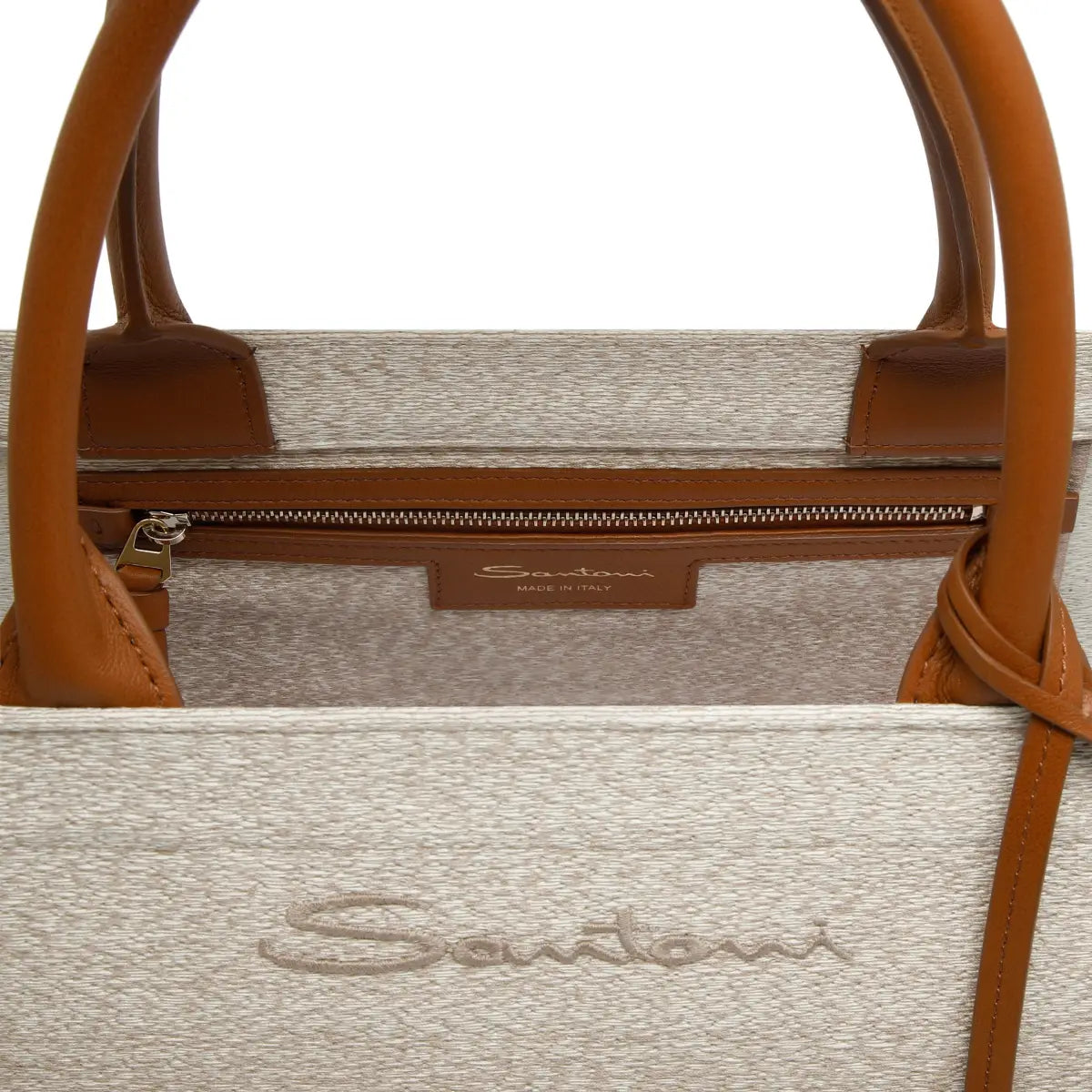 Beige Fabric Shopper