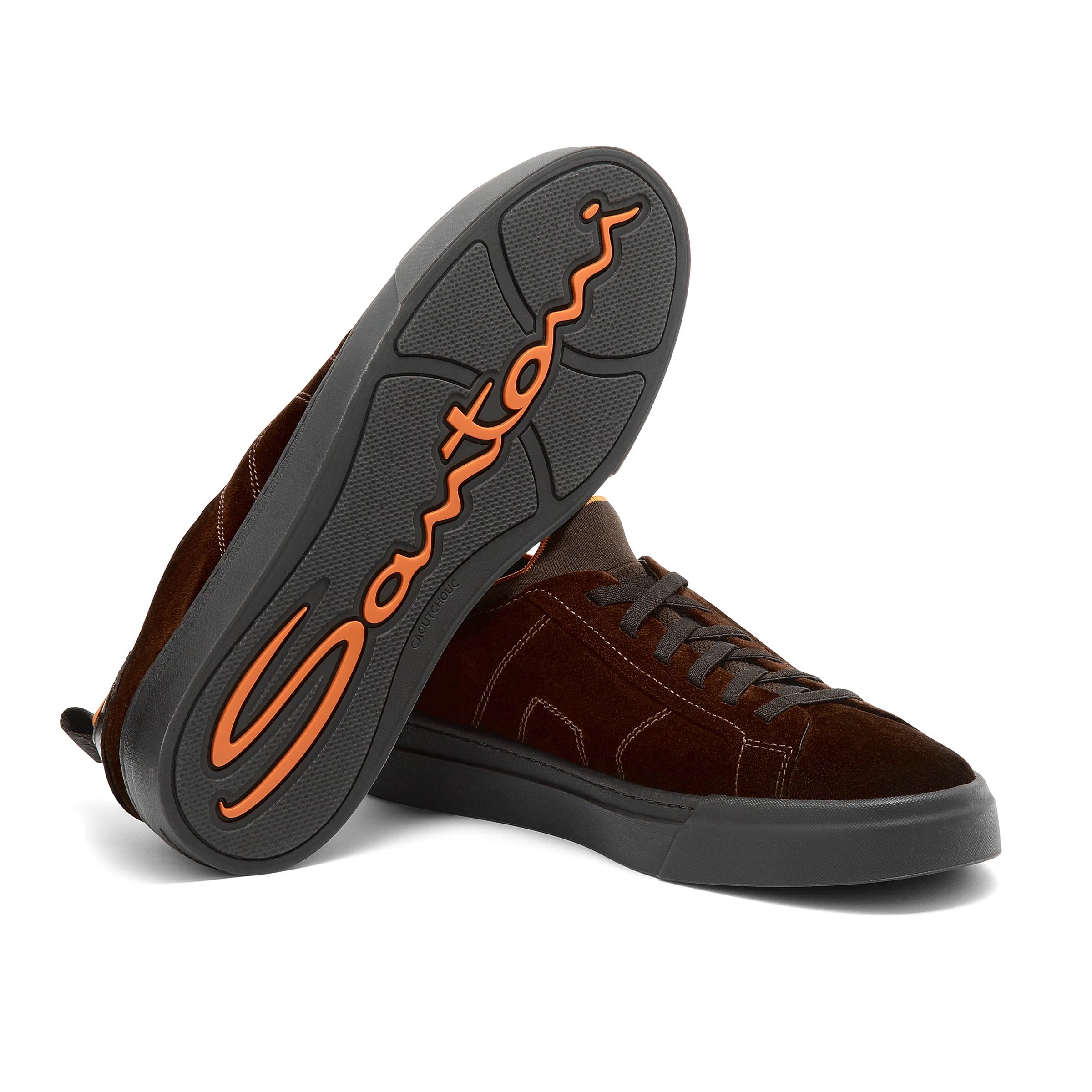 Dunkelbraun Slip-On-Sneaker Wildleder