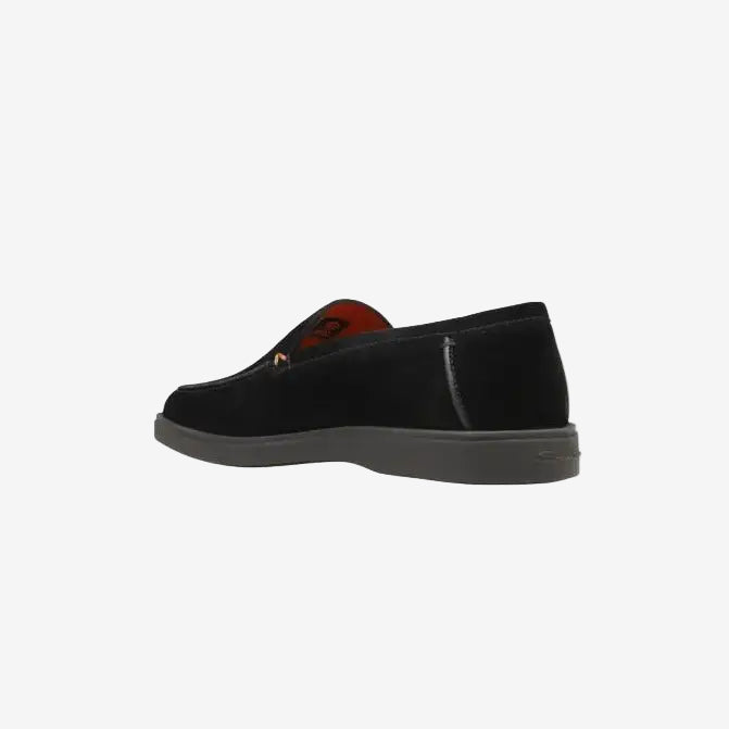 Mocassins suede noir semelle gomme