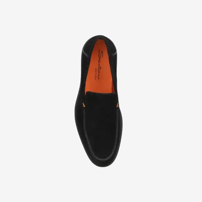 Mocassins suede noir semelle gomme