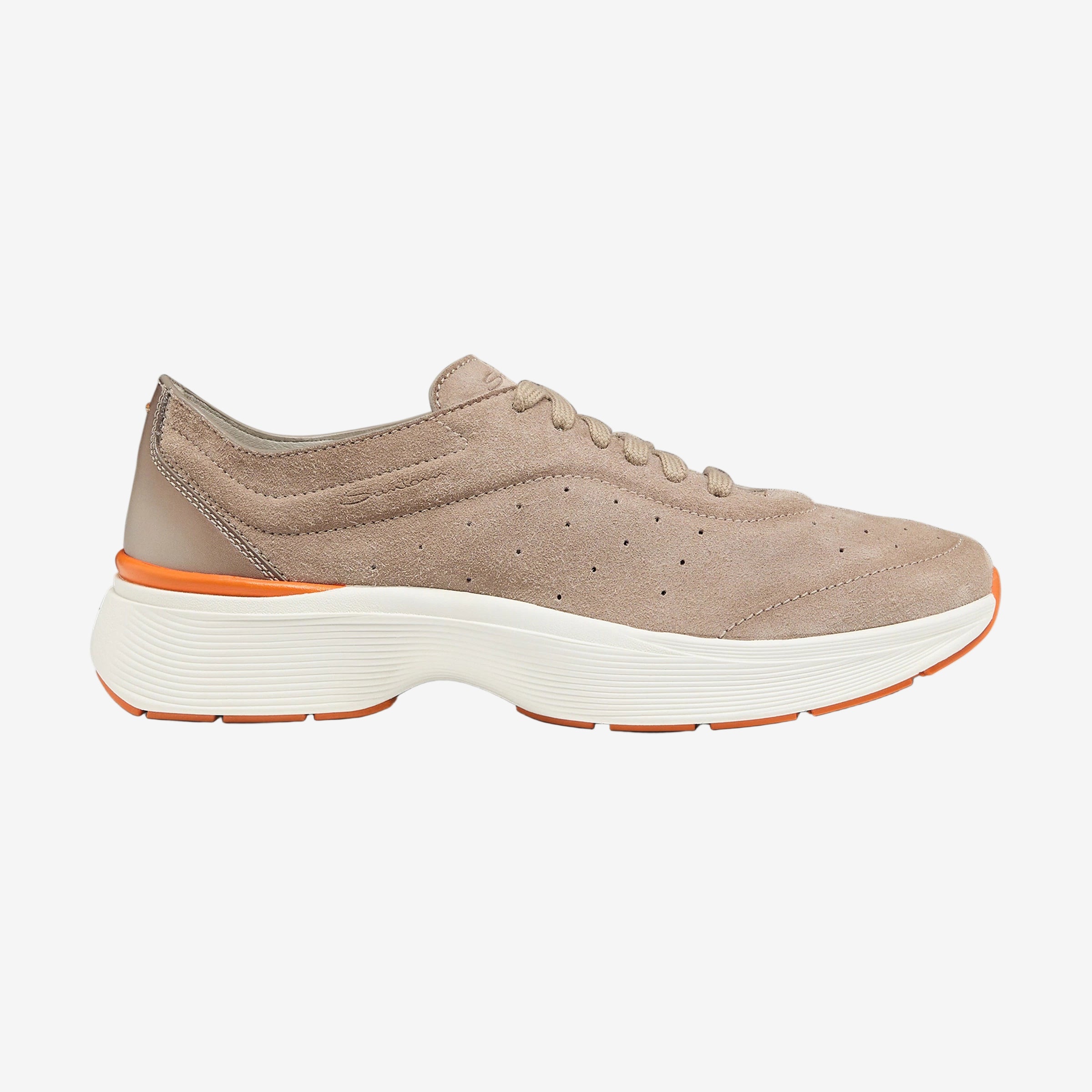 Beige suede and leather Bounce sneaker