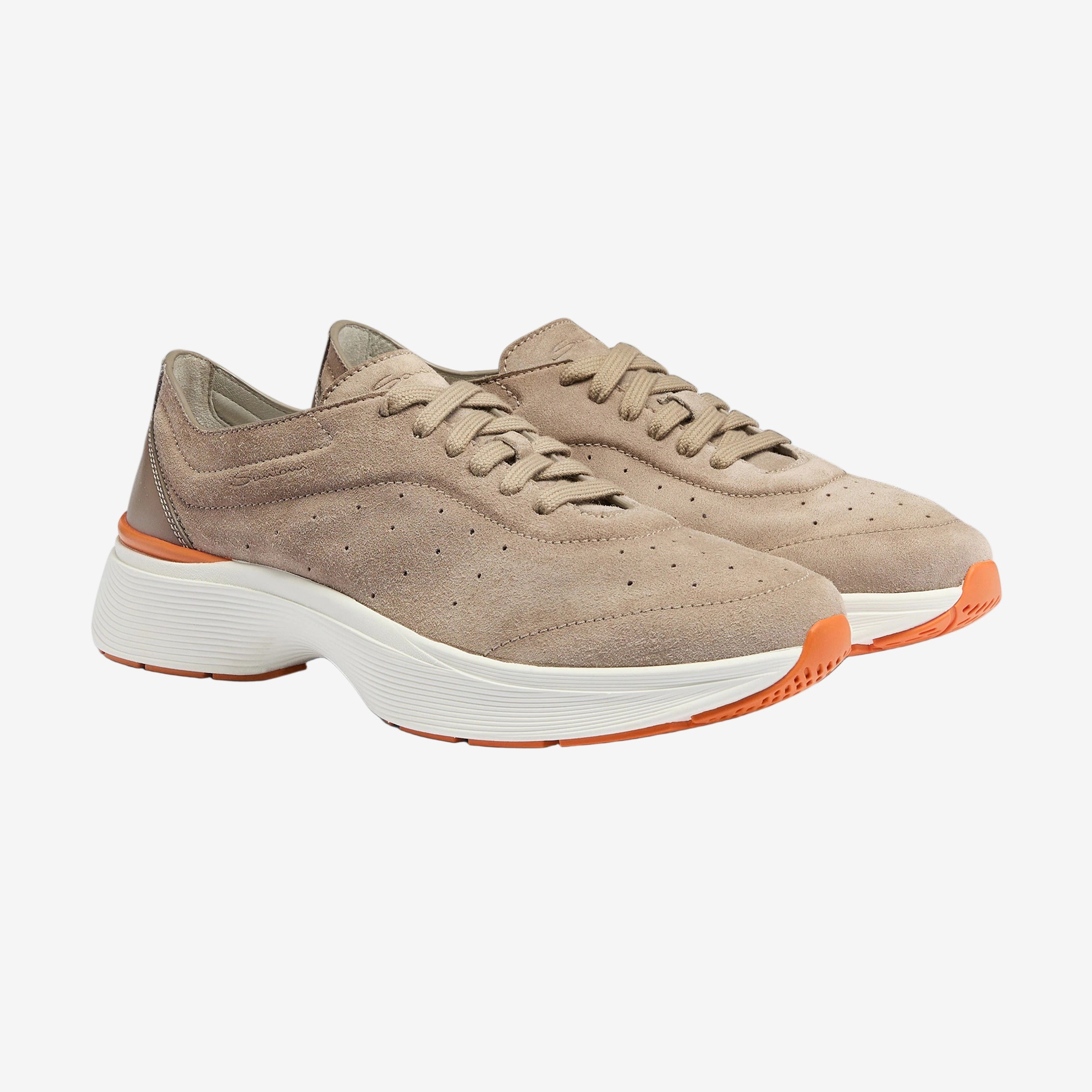 Beige suede and leather Bounce sneaker