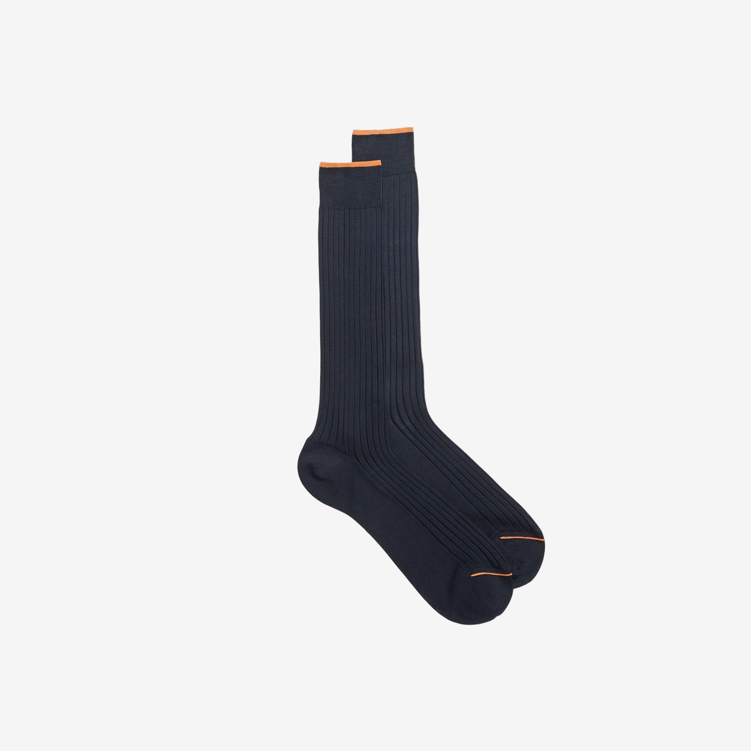 Blue mercerised cotton crew socks