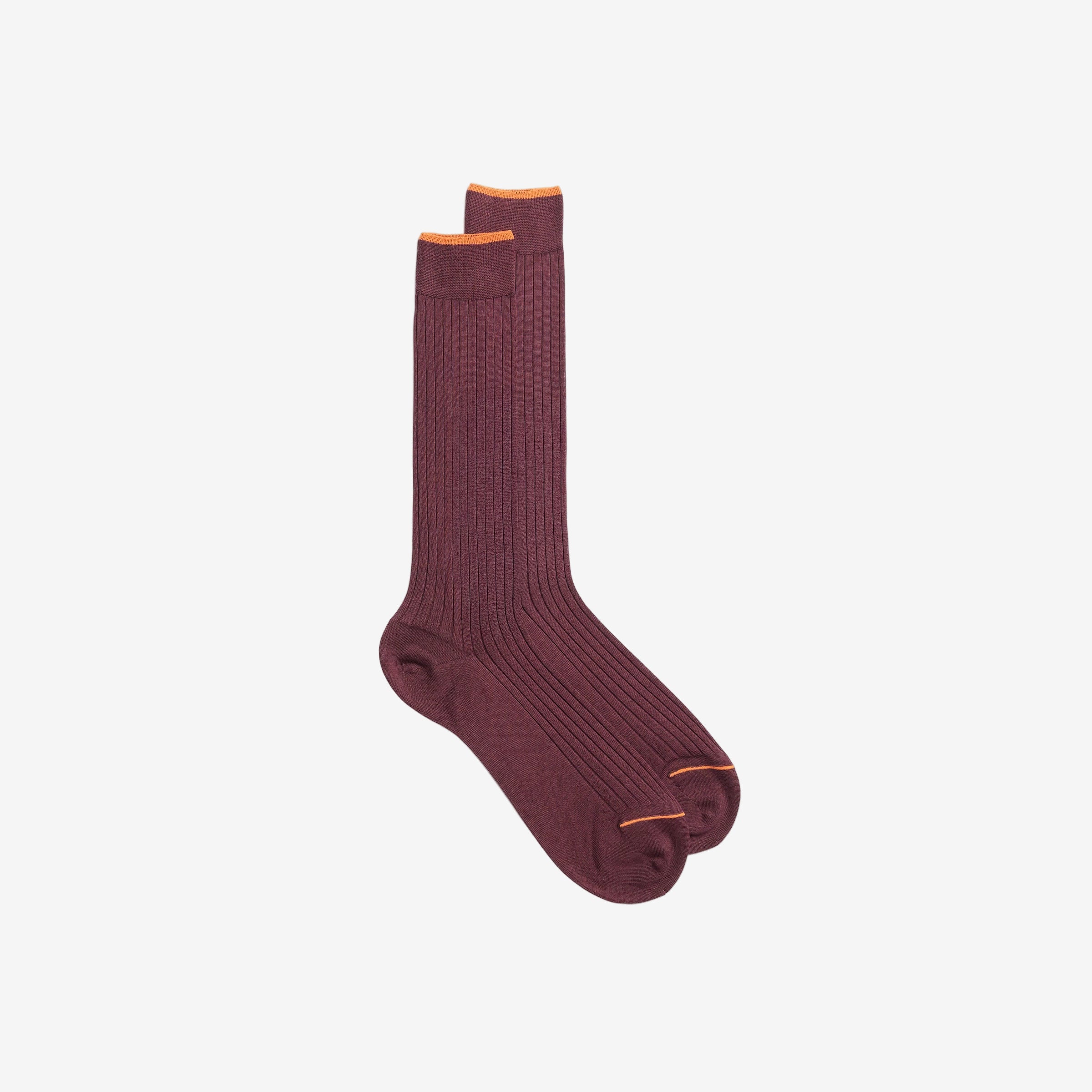 Purple mercerised cotton crew socks