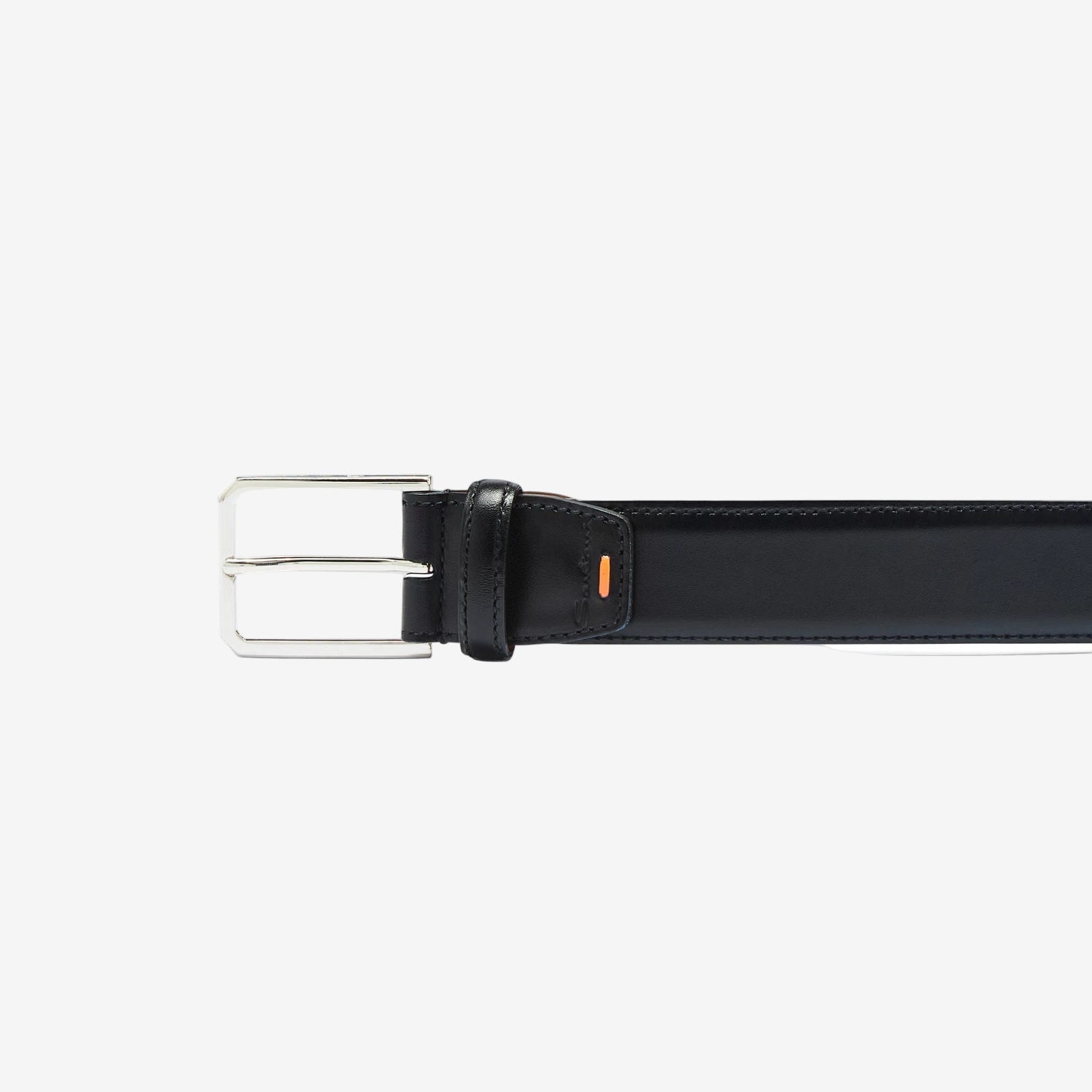 Blue leather adjustable belt
