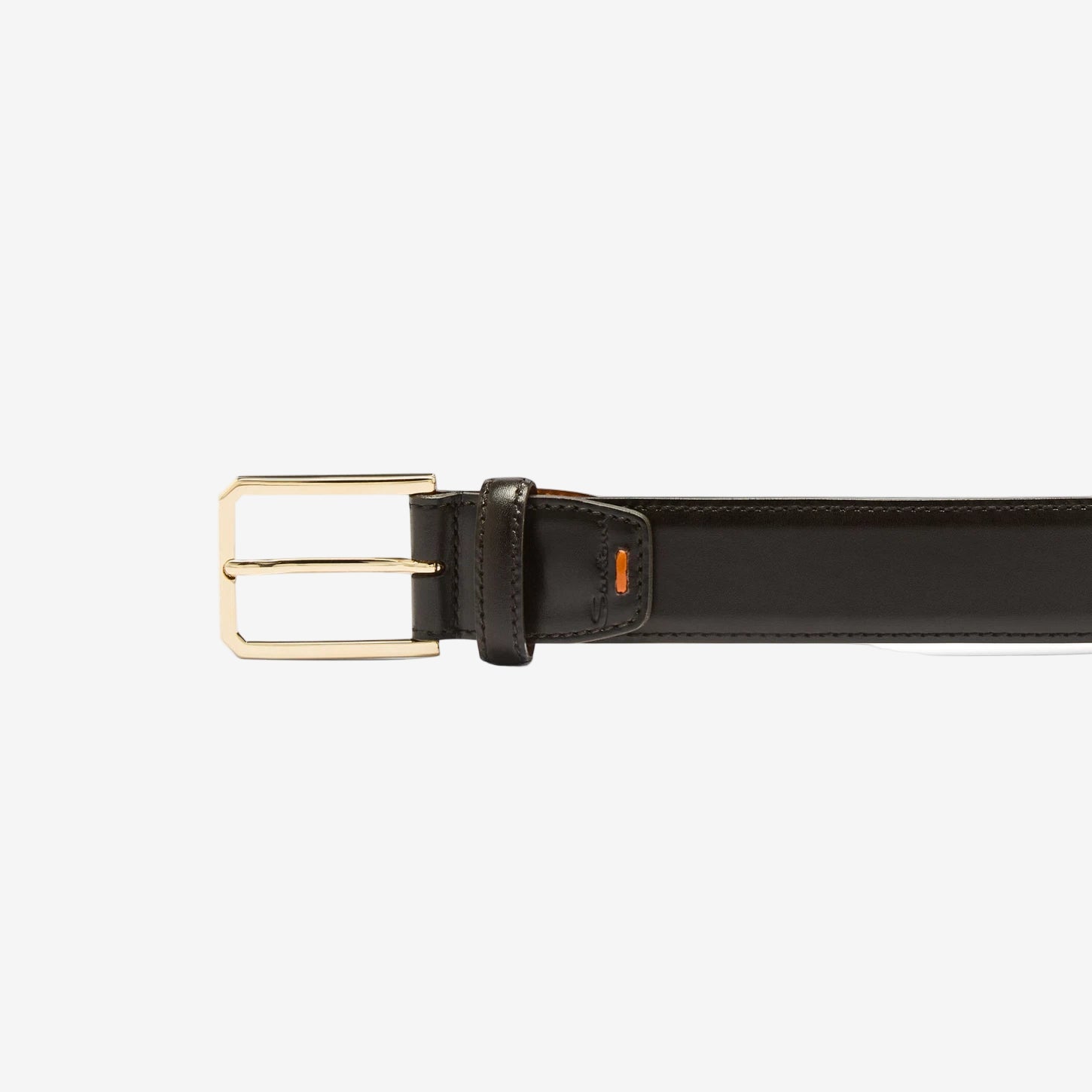 Brown leather adjustable belt