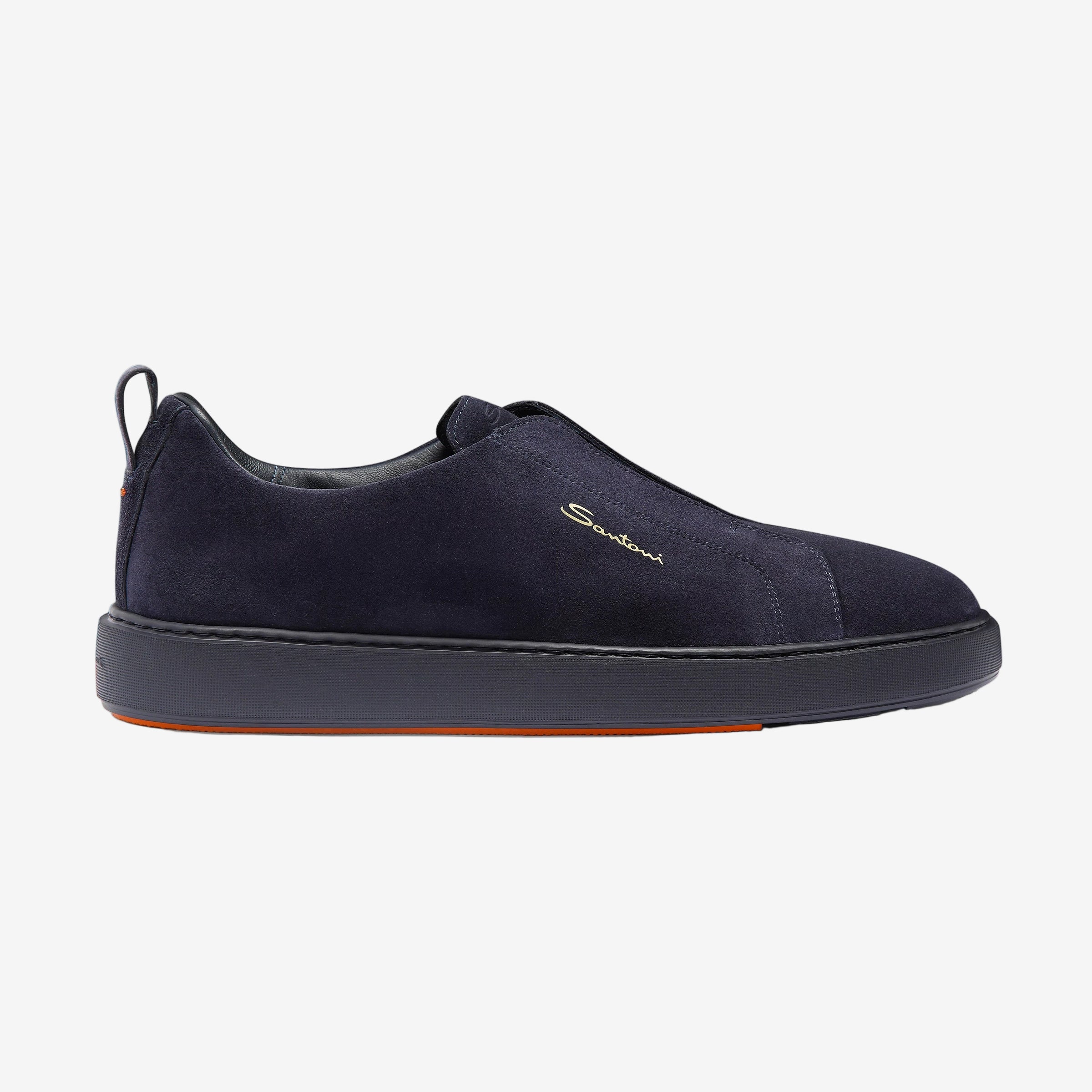 Blaue suede Slip-On-Sneakers