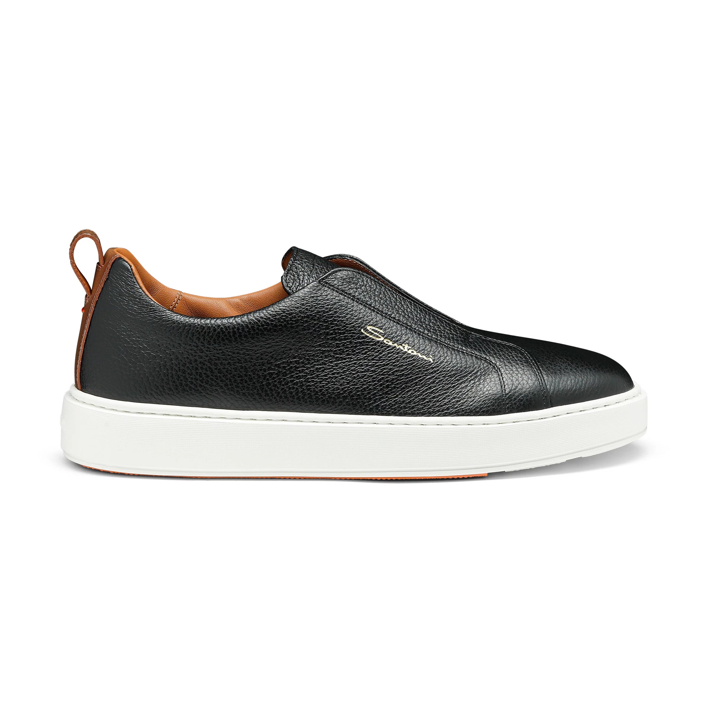Black Tumbled Slip-On Sneakers