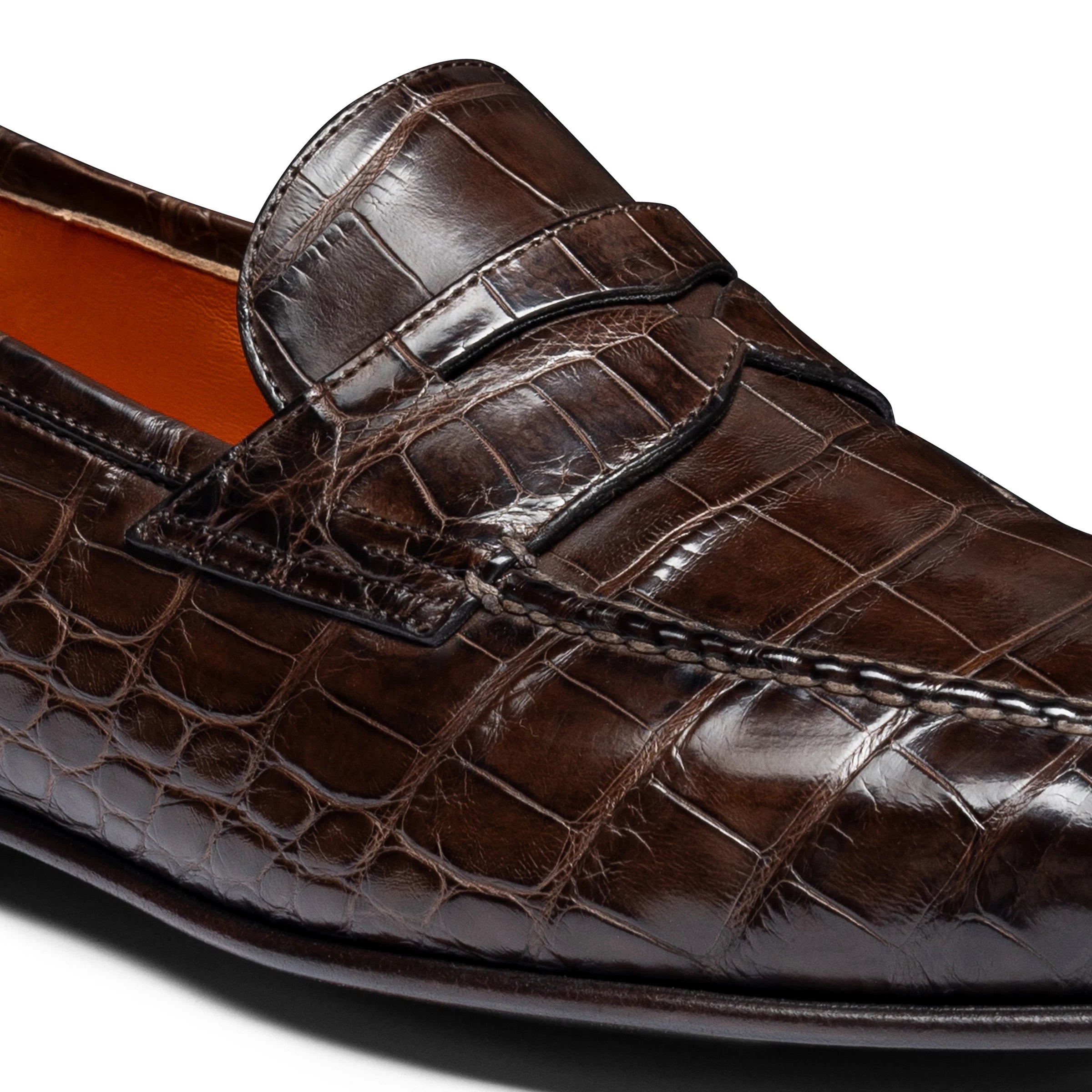 Mocasines Cocodrilo Marrones Oscuro