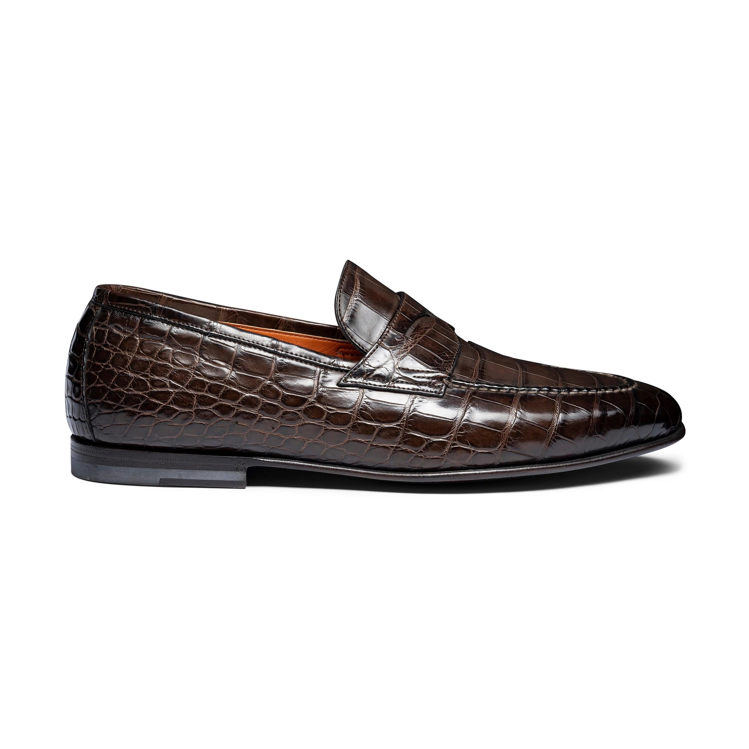 Mocasines Cocodrilo Marrones Oscuro
