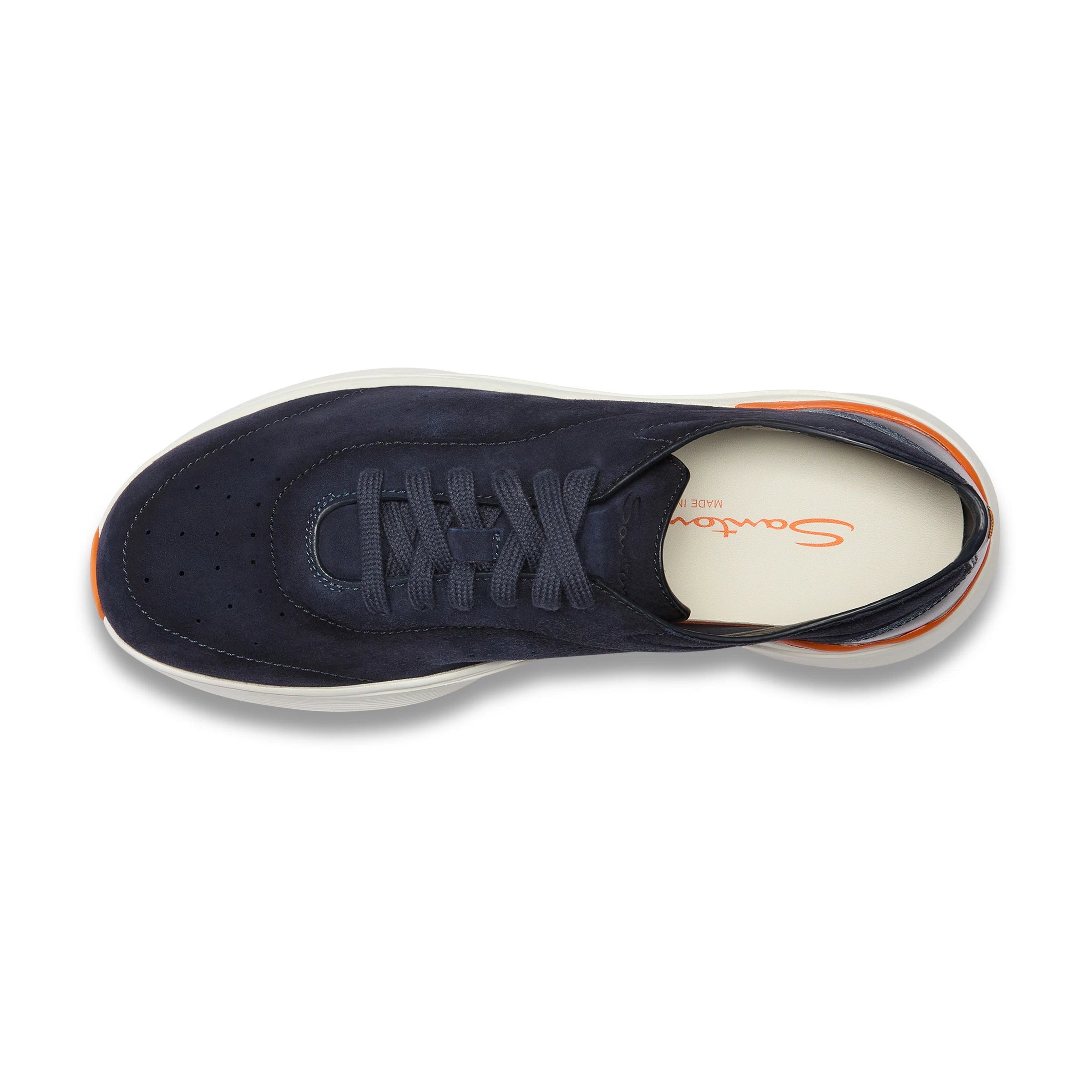 Blauer Bounce-Sneaker Wildleder und Leder