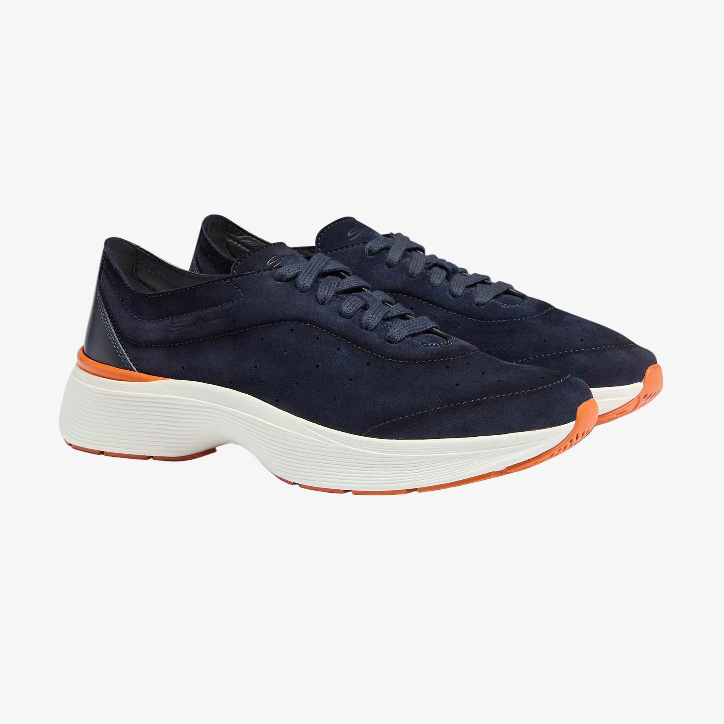 Blauer Bounce-Sneaker Wildleder und Leder