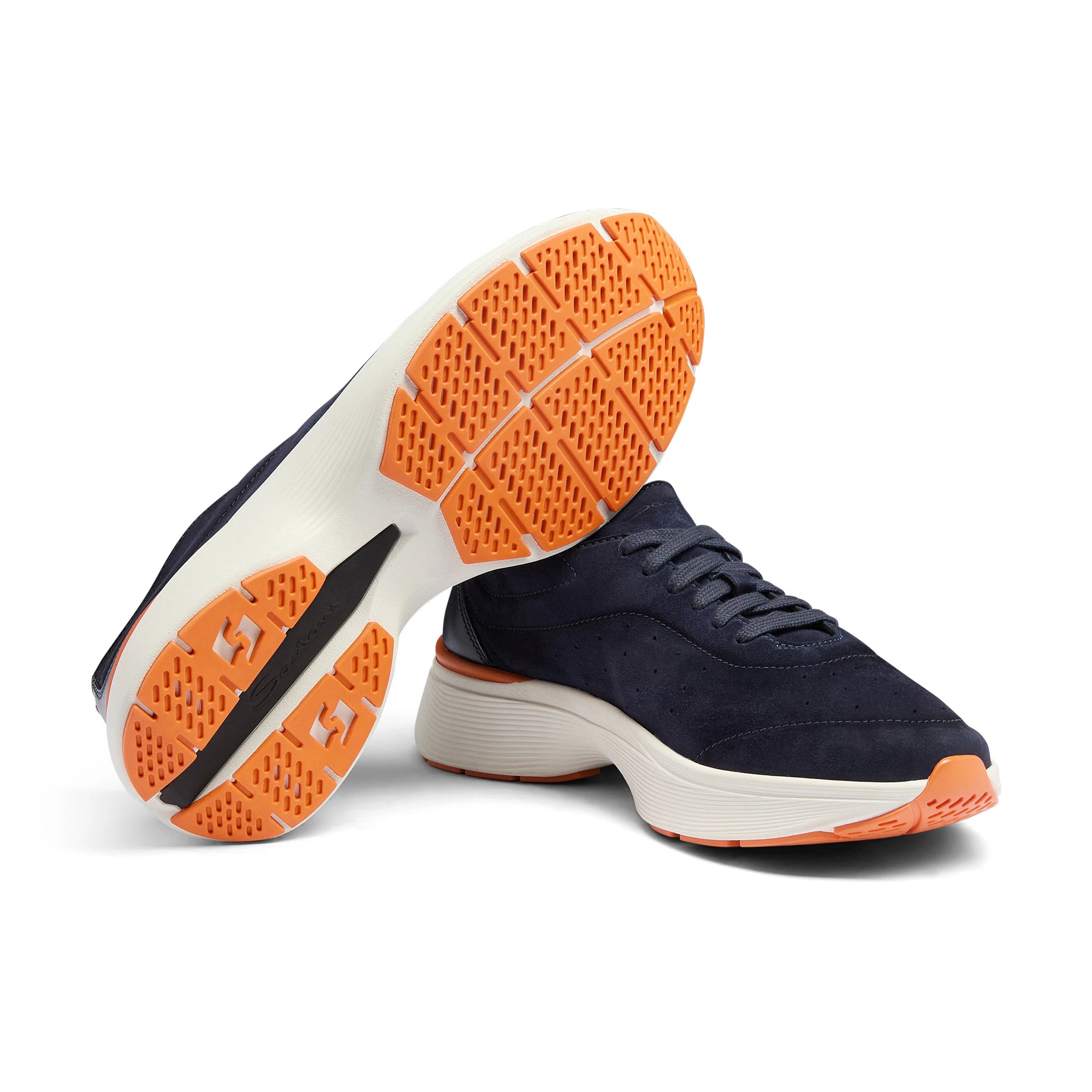 Blauer Bounce-Sneaker Wildleder und Leder