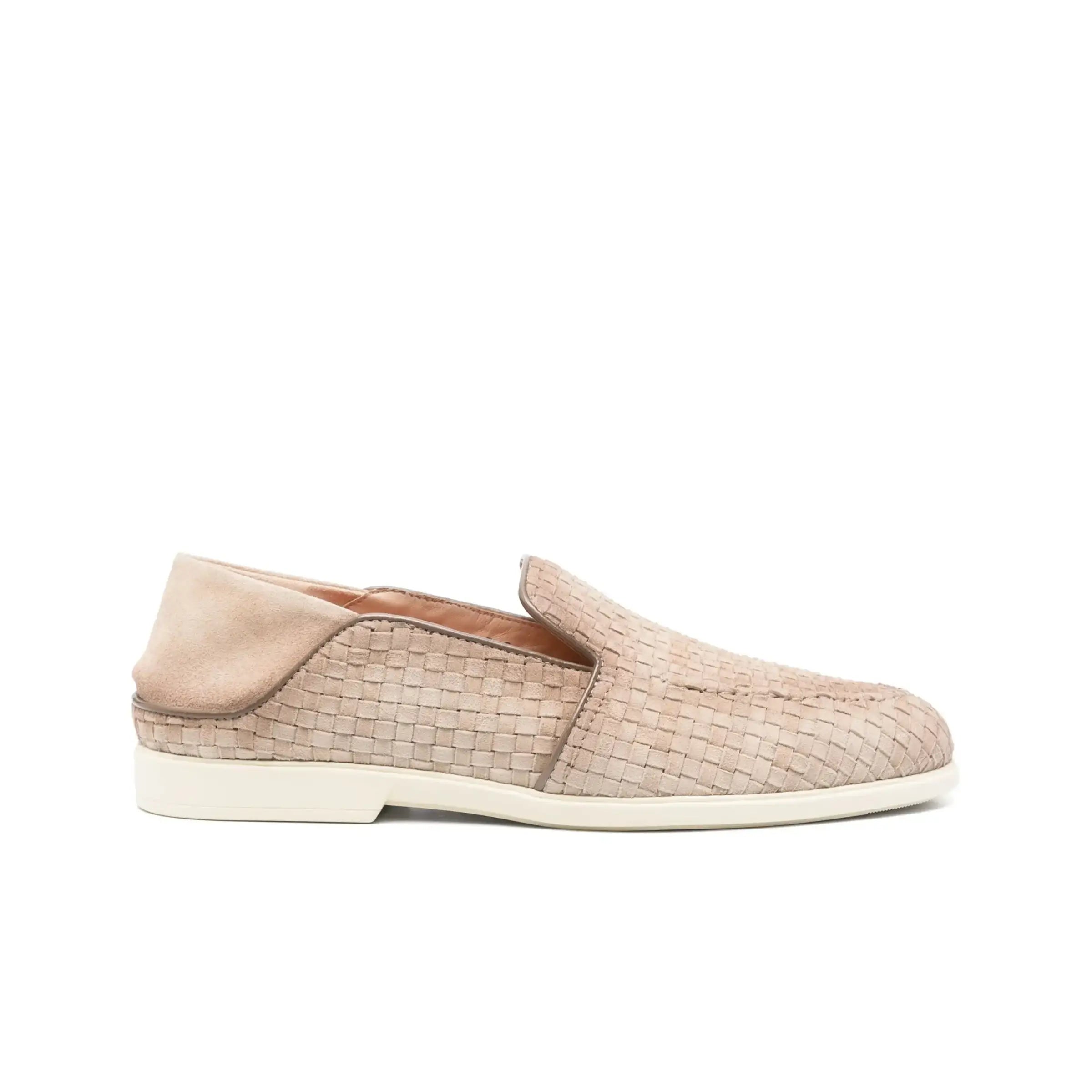 Beige breaded loader round toe