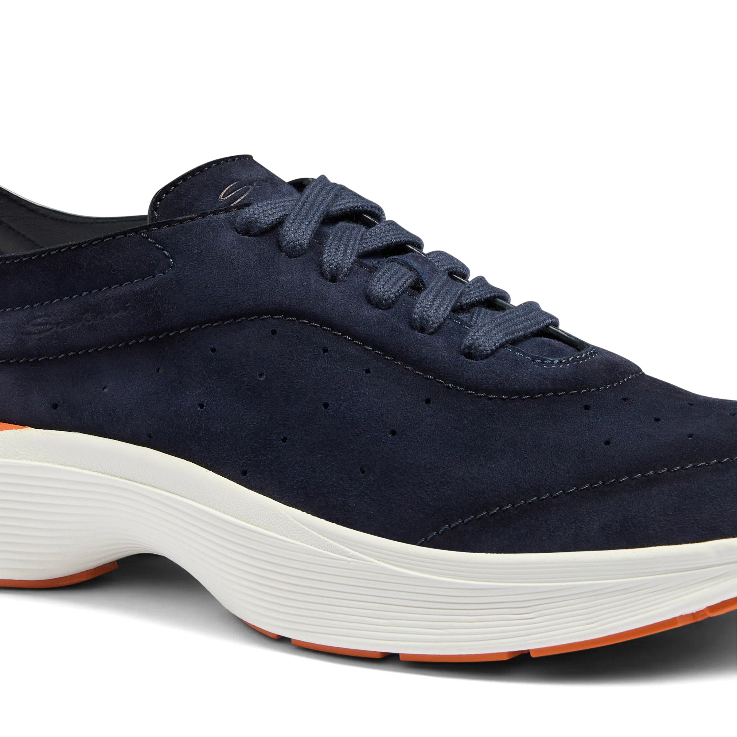 Blauer Bounce-Sneaker Wildleder und Leder