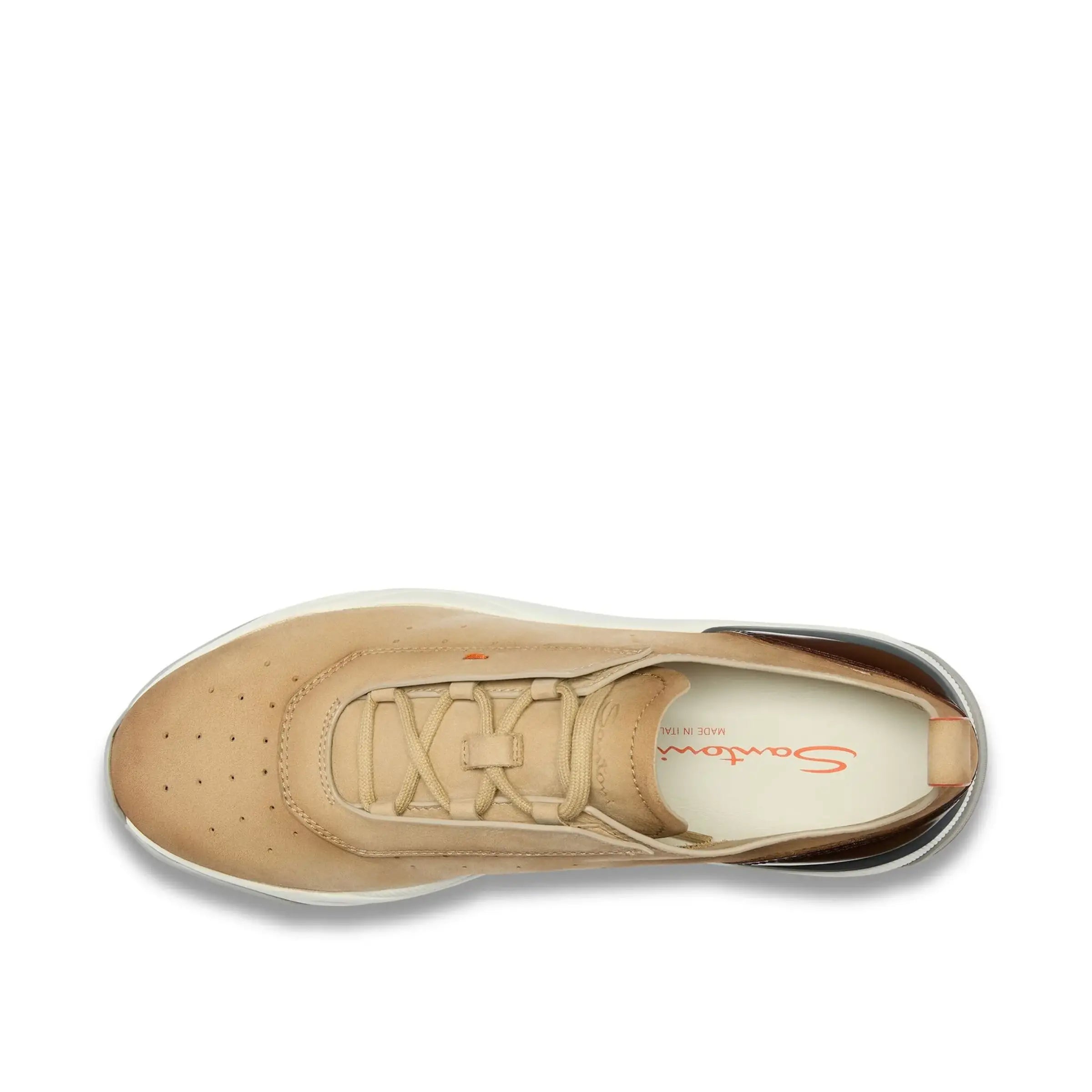 Beige leather sneakers rubber sole