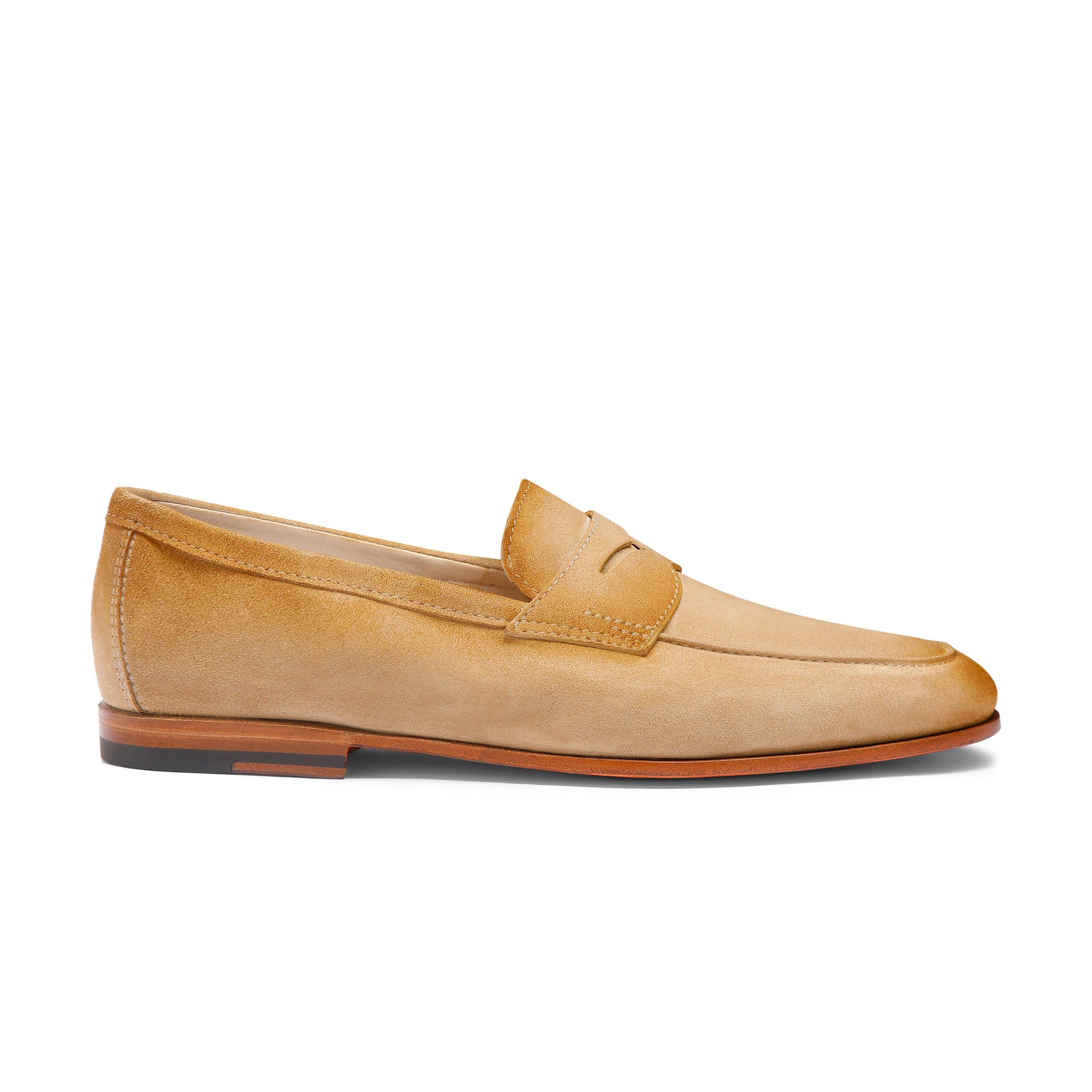 Lichtbeige Suède Penny Loafers