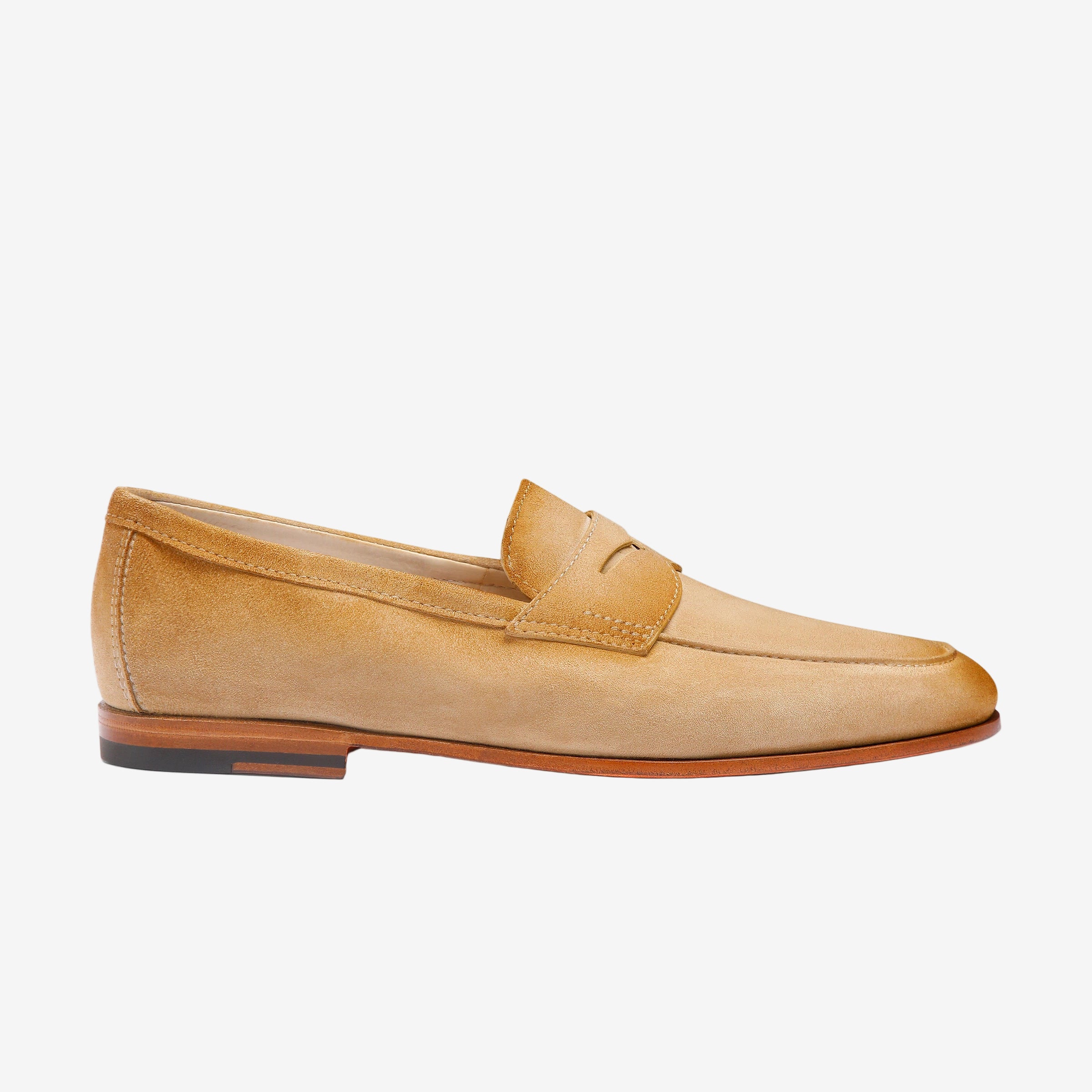 Hellbeige Wildleder Penny Loafers
