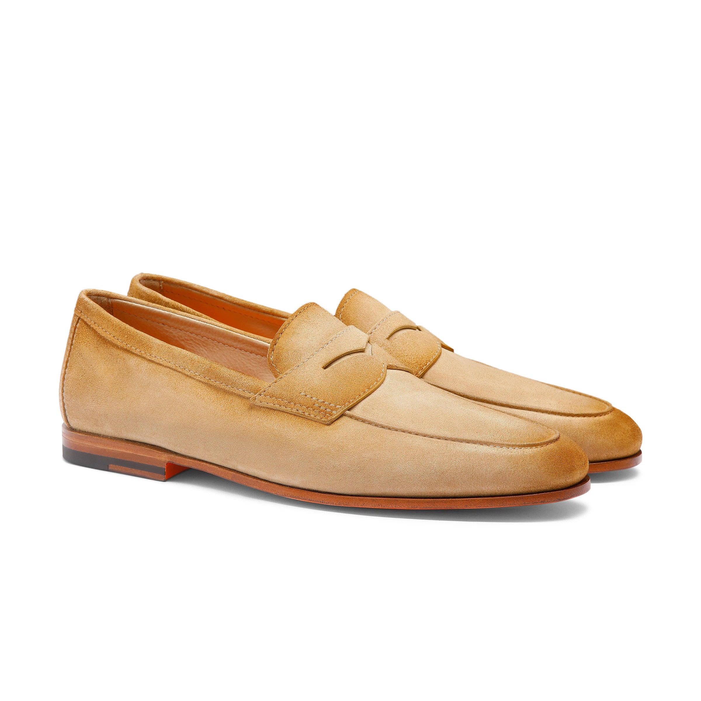 Lichtbeige Suède Penny Loafers