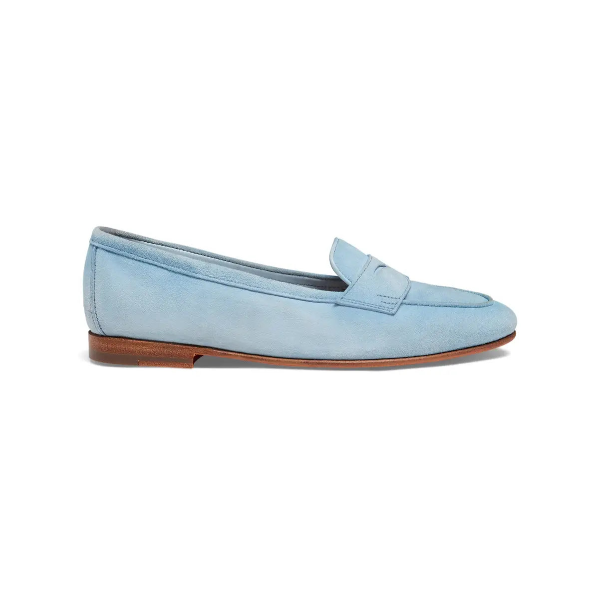 Lichtblauwe Suède Carla loafer
