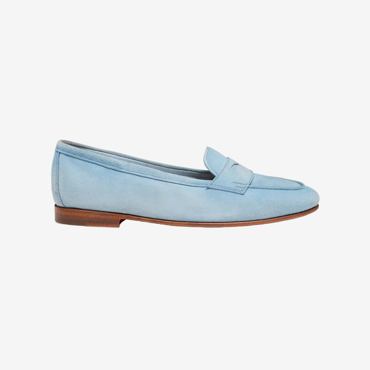 Lichtblauwe Suède Carla loafer