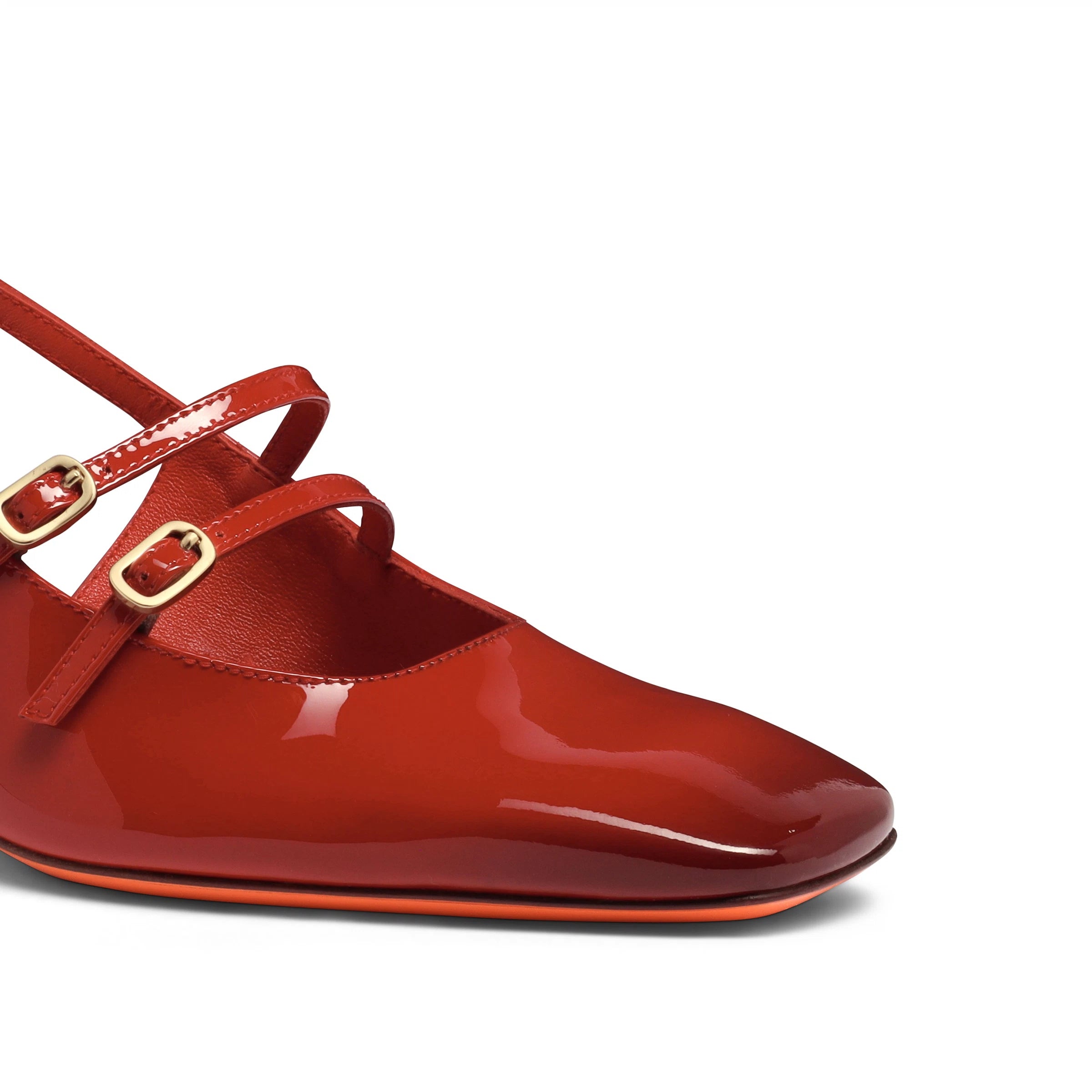 Rode lakleren slingback middelhoge hak