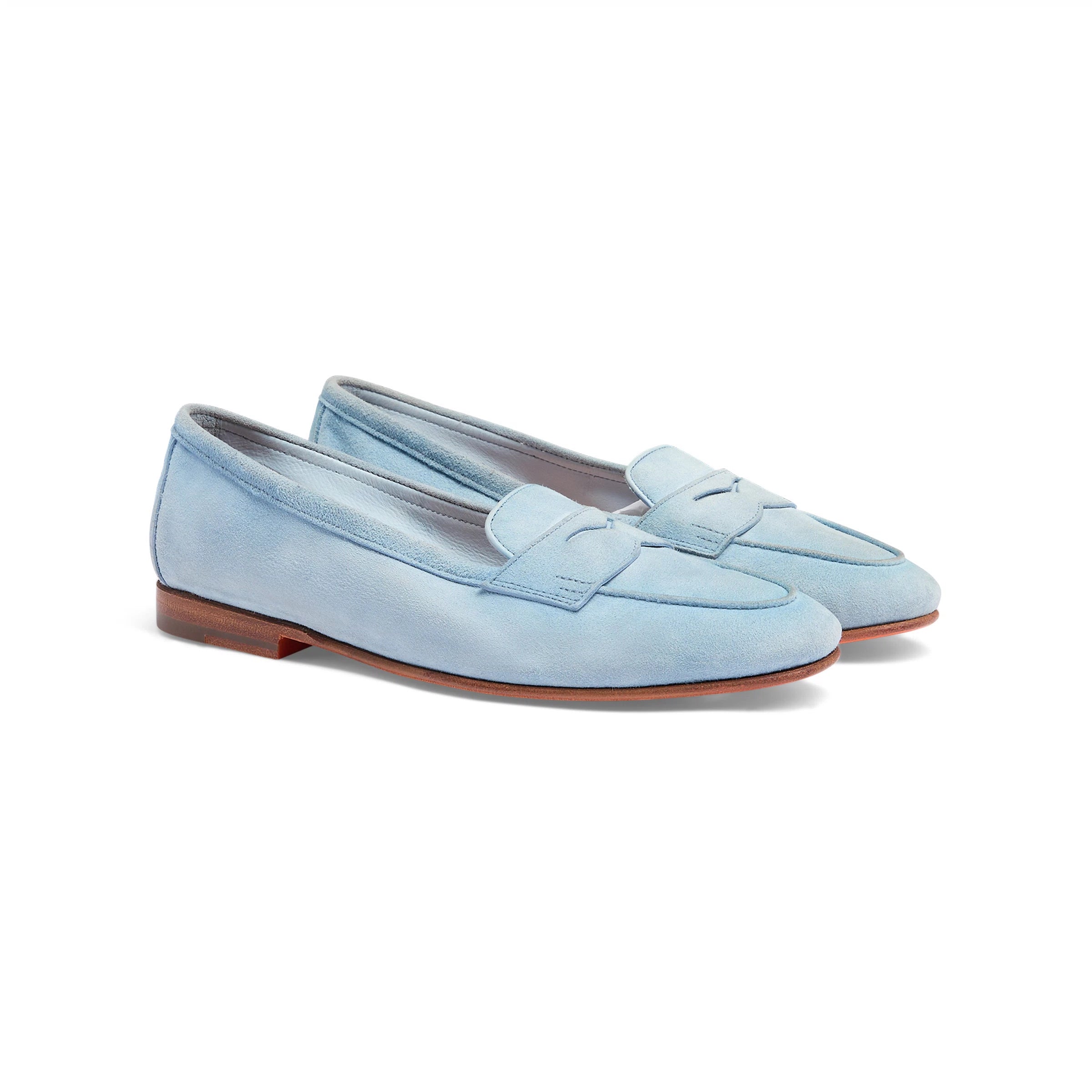 Lichtblauwe Suède Carla loafer