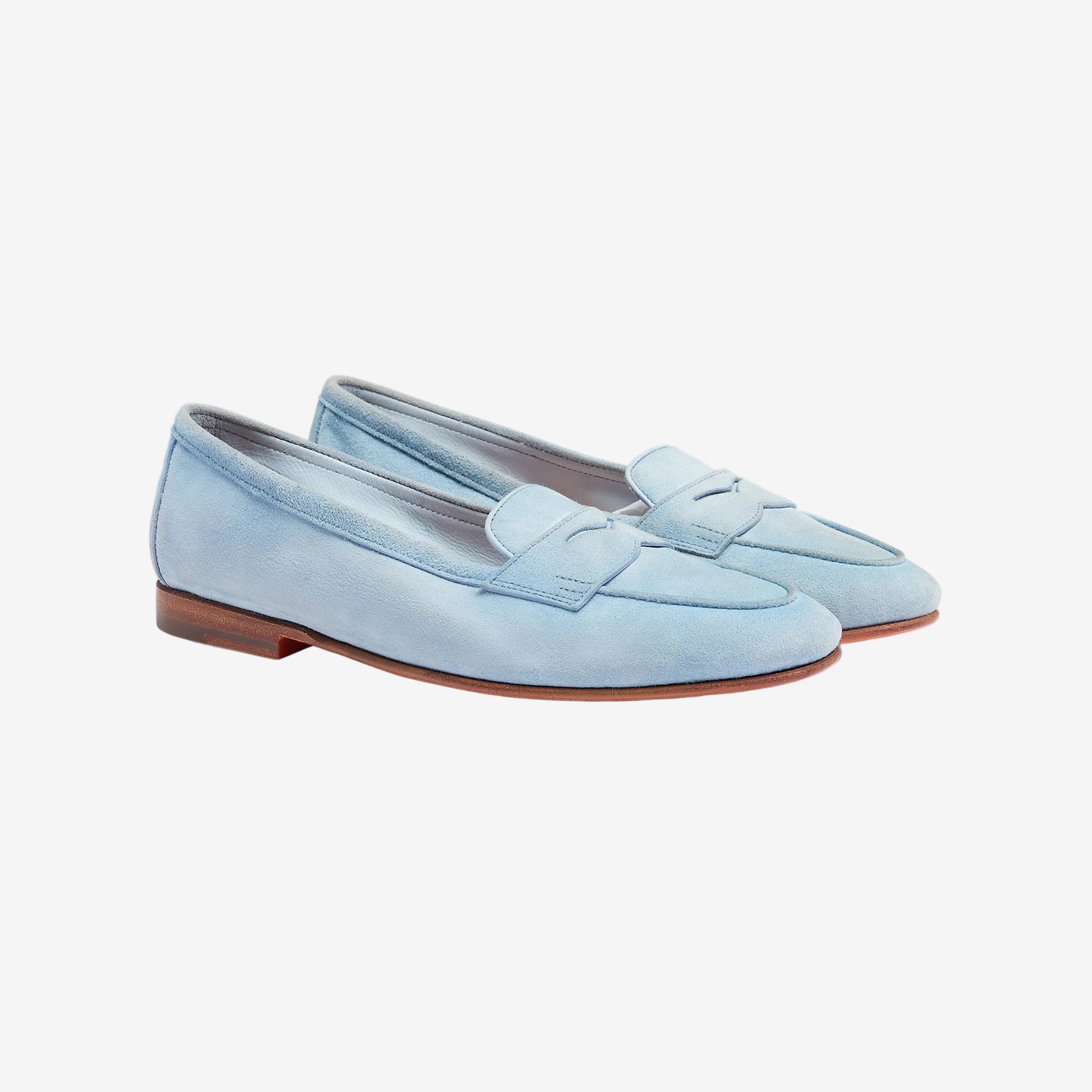 Lichtblauwe Suède Carla loafer