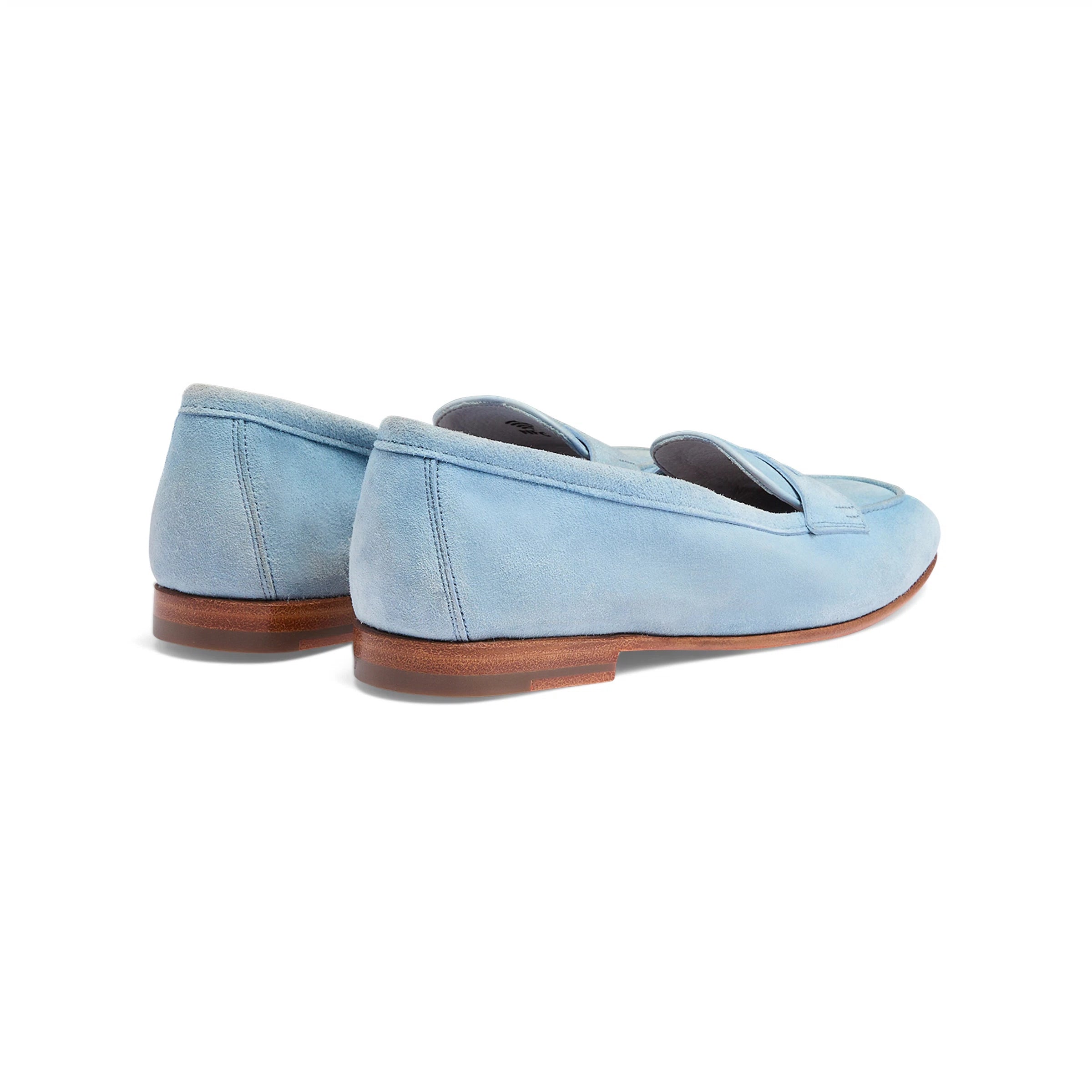 light blue suede Carla loafer