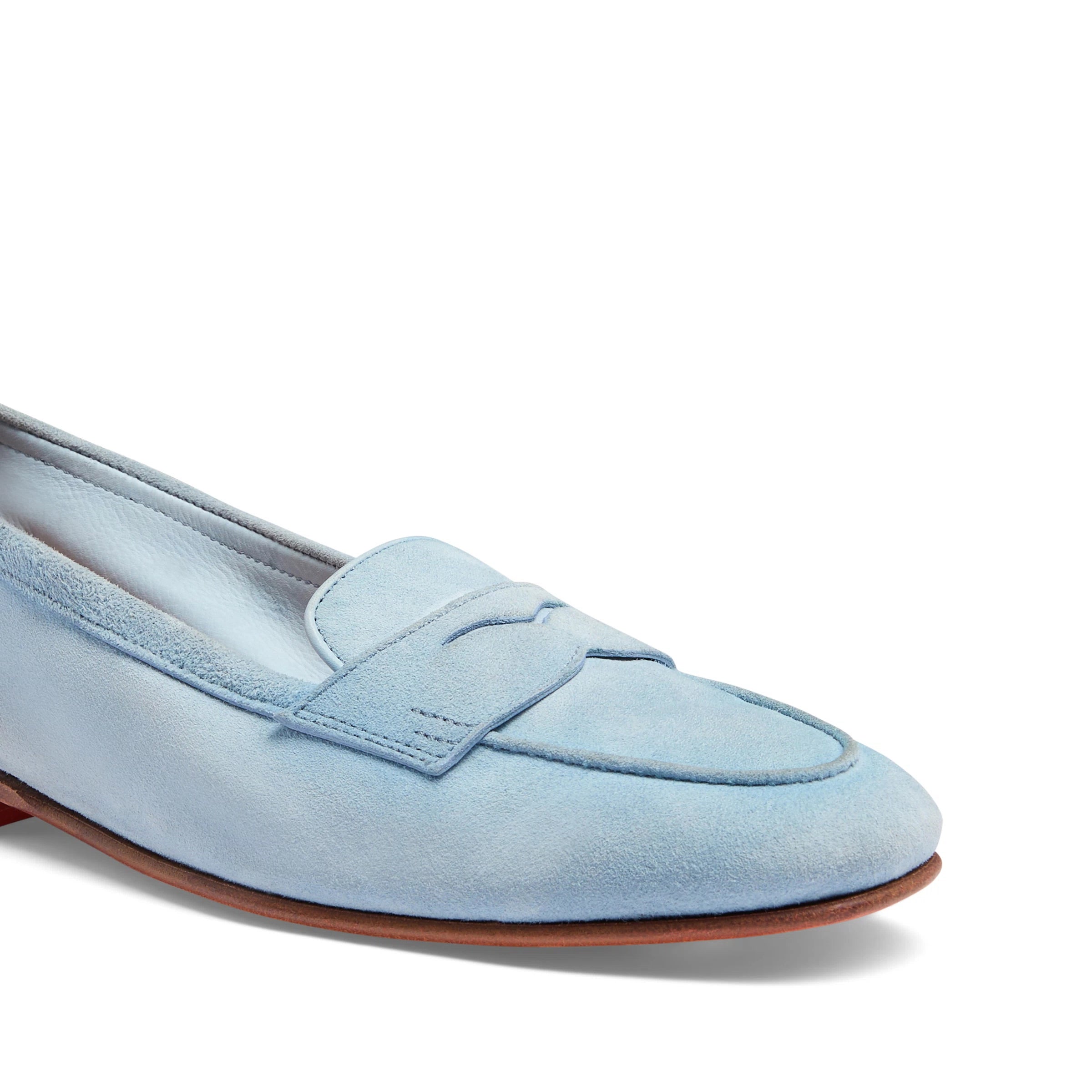 light blue suede Carla loafer