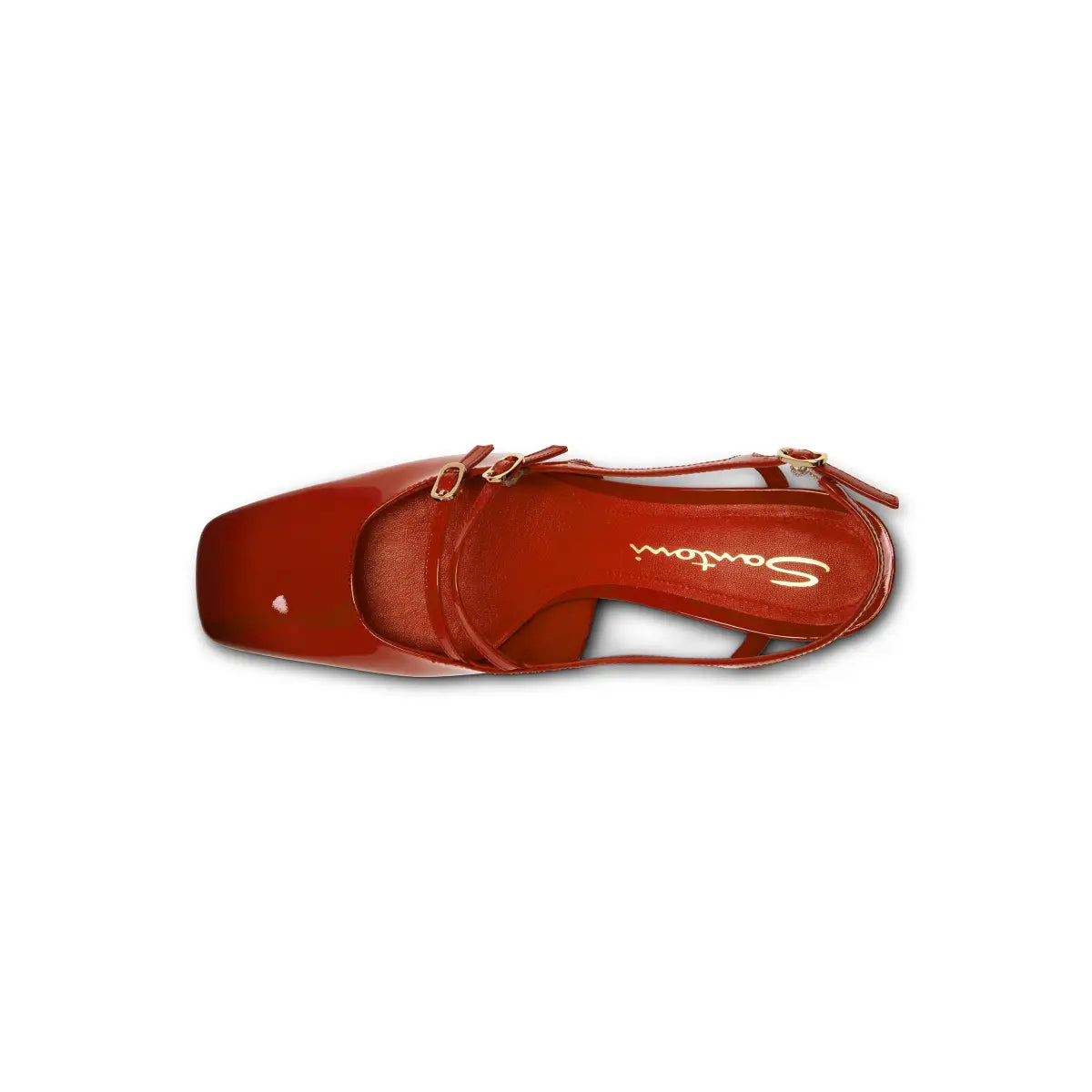 Rode lakleren slingback middelhoge hak