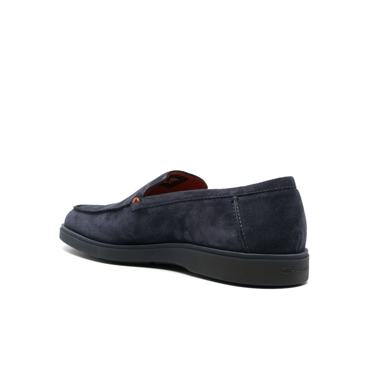 Mocasines ante azul suela goma a tono