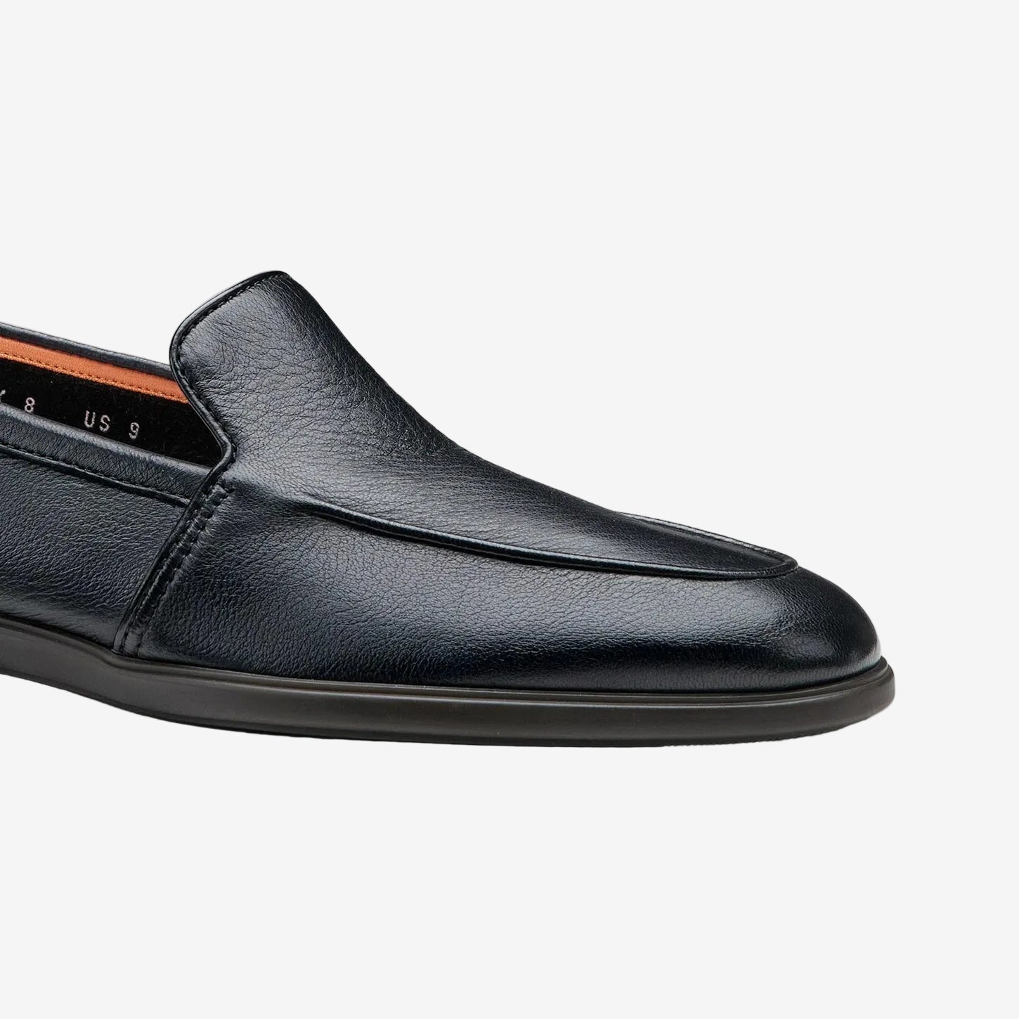 Black Grained Leather Malibu Loafer