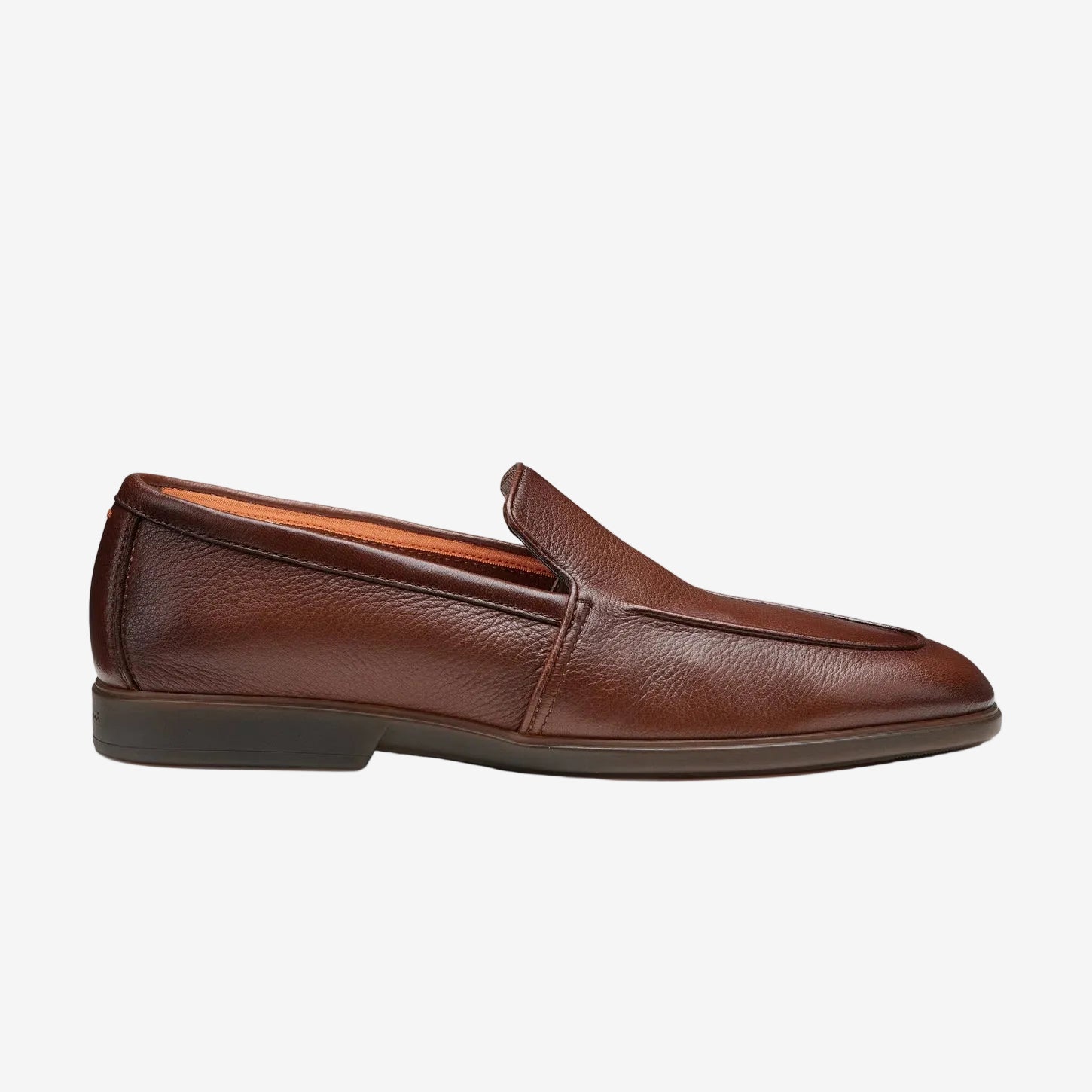 Brown Malibu Grained Leather Loafer