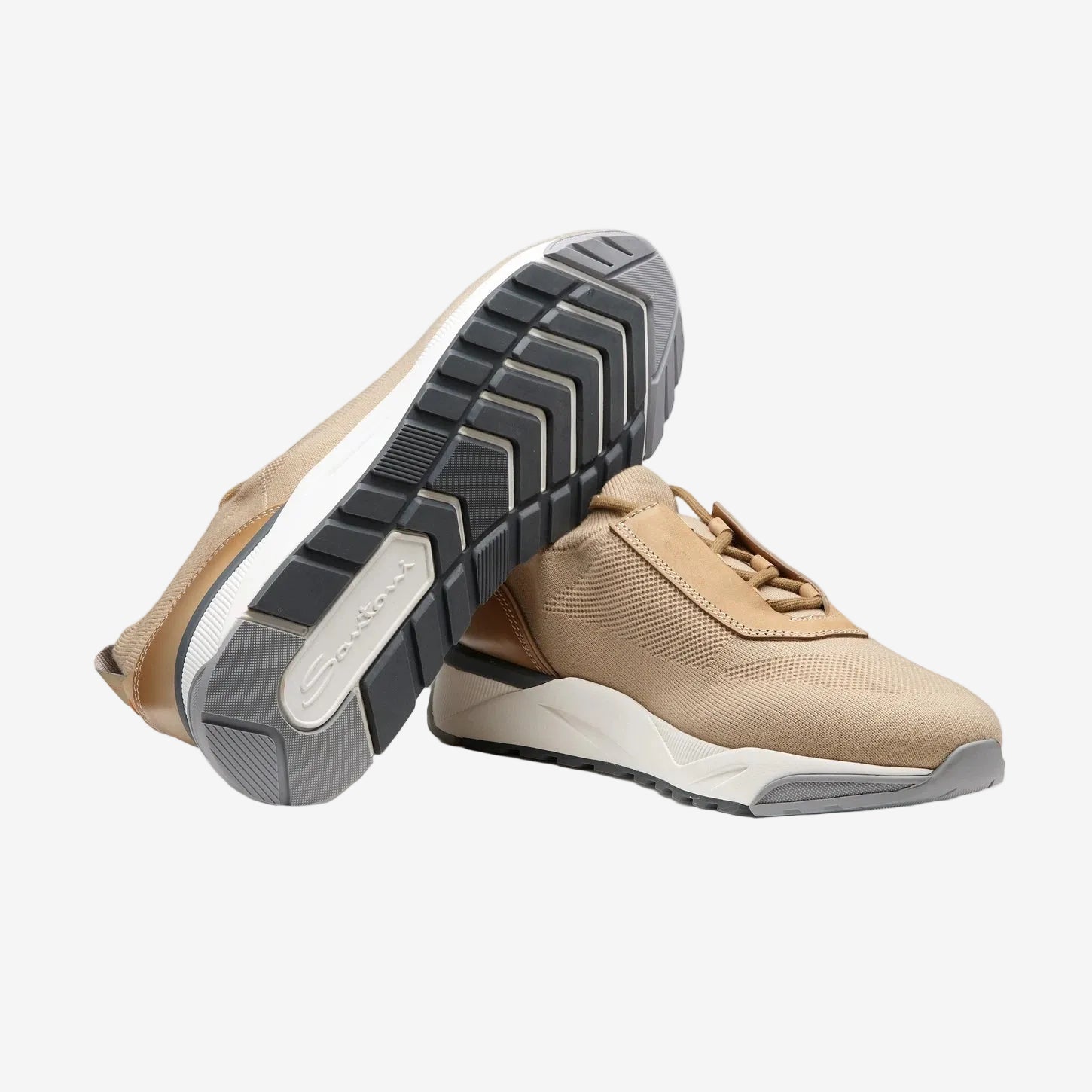 Beige Stretch Knited Sneaker