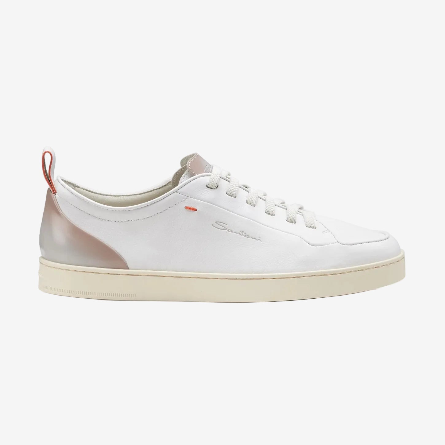 White Leather Santoni Off-duty Sneaker