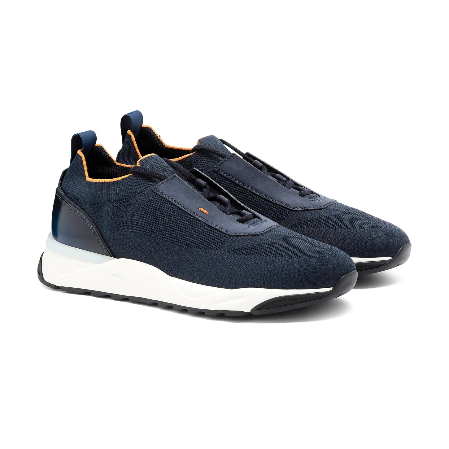 Blauw slip-on sneakers rubberen zool