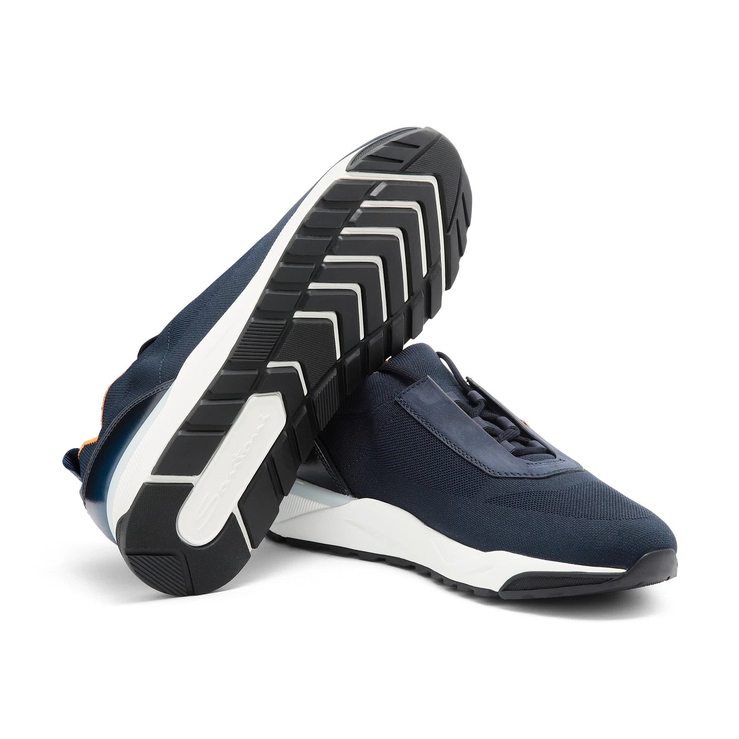 Blauw slip-on sneakers rubberen zool