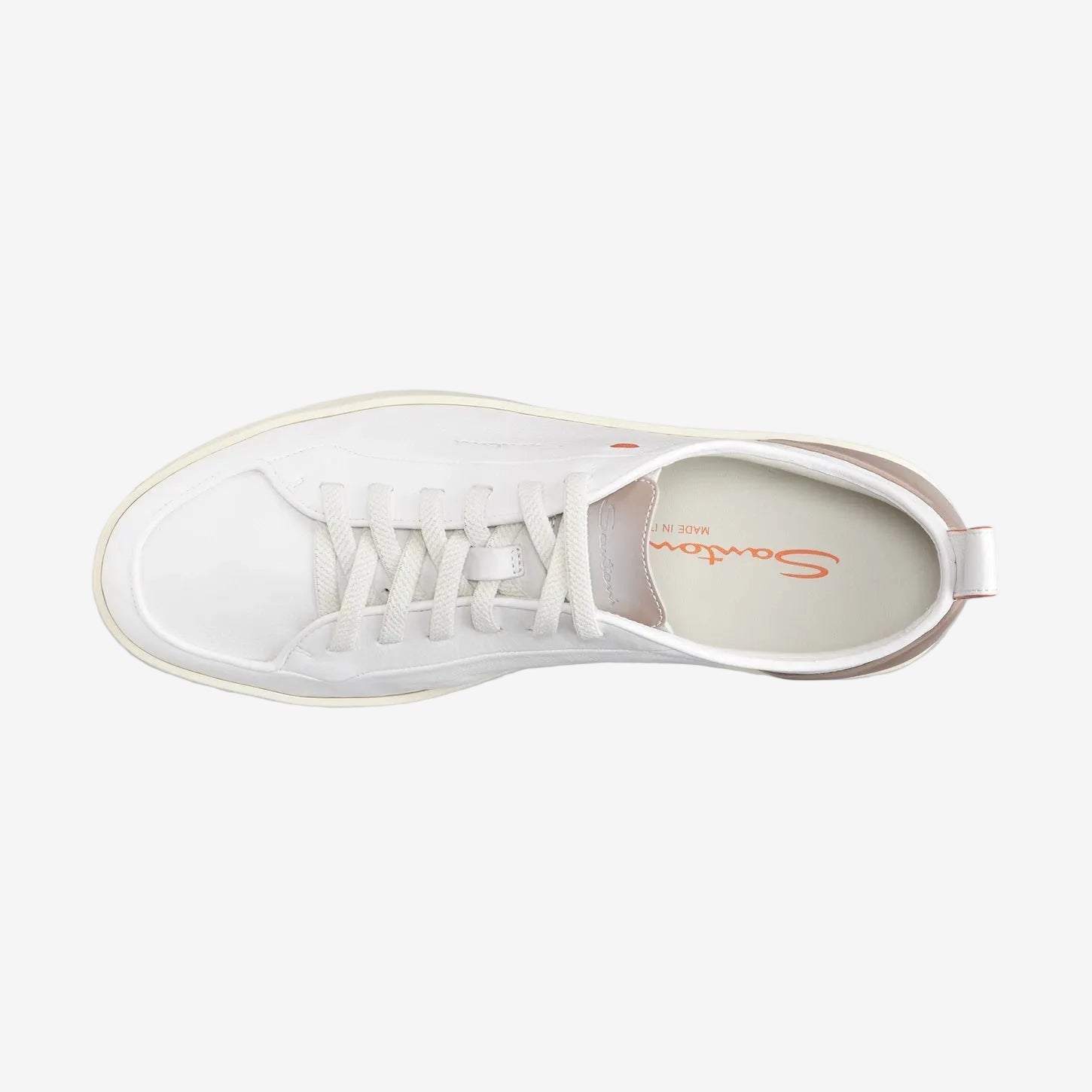White Leather Santoni Off-duty Sneaker
