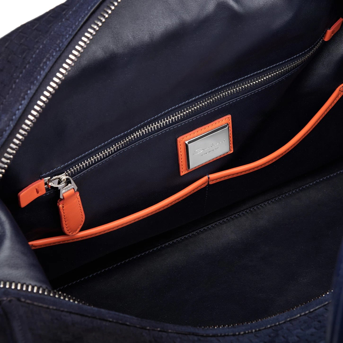 Blue Suede and Leather Weekend Bag