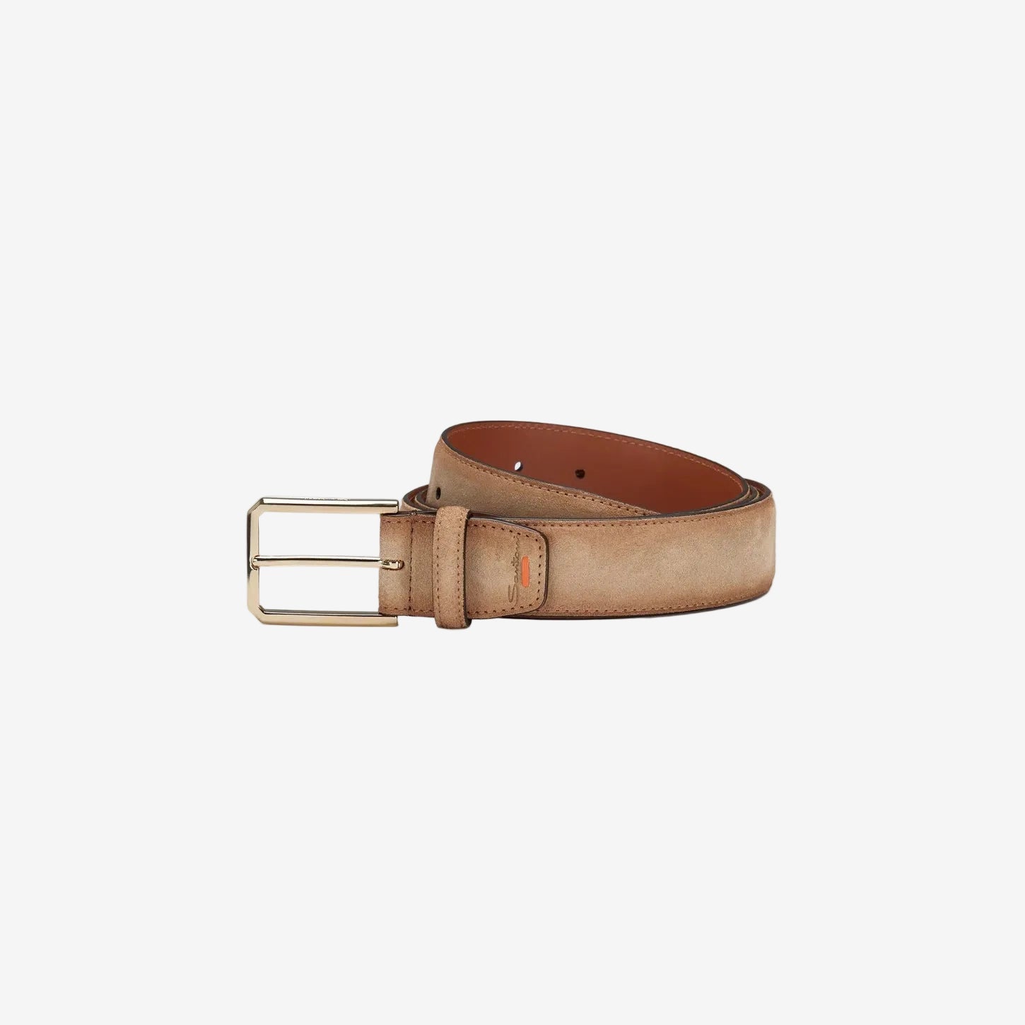 Beige suede adjustable belt