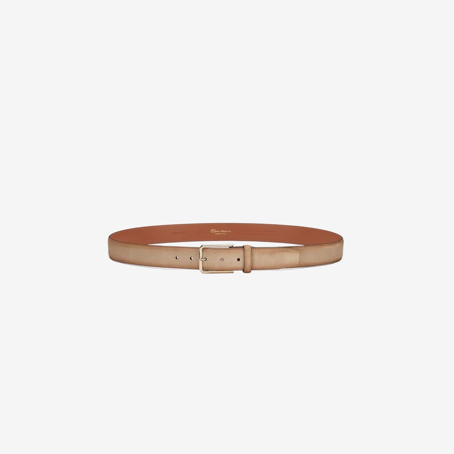 Beige suede adjustable belt