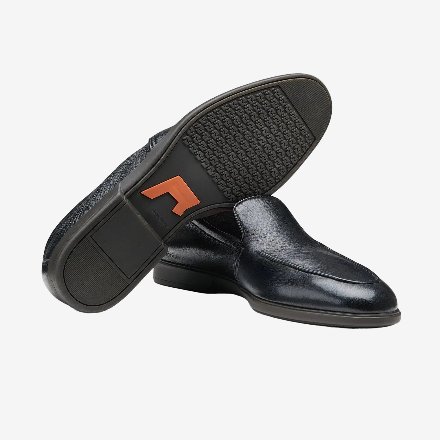 Black Grained Leather Malibu Loafer